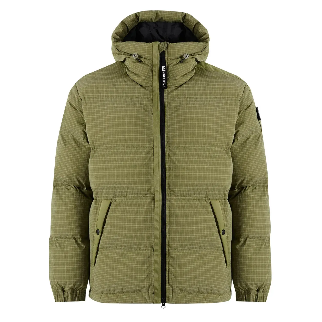 ST95 Kapuzen-Pufferjacke Hellgrün