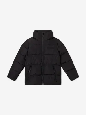 Stella McCartney Kids Marken-Pufferjacke in Schwarz