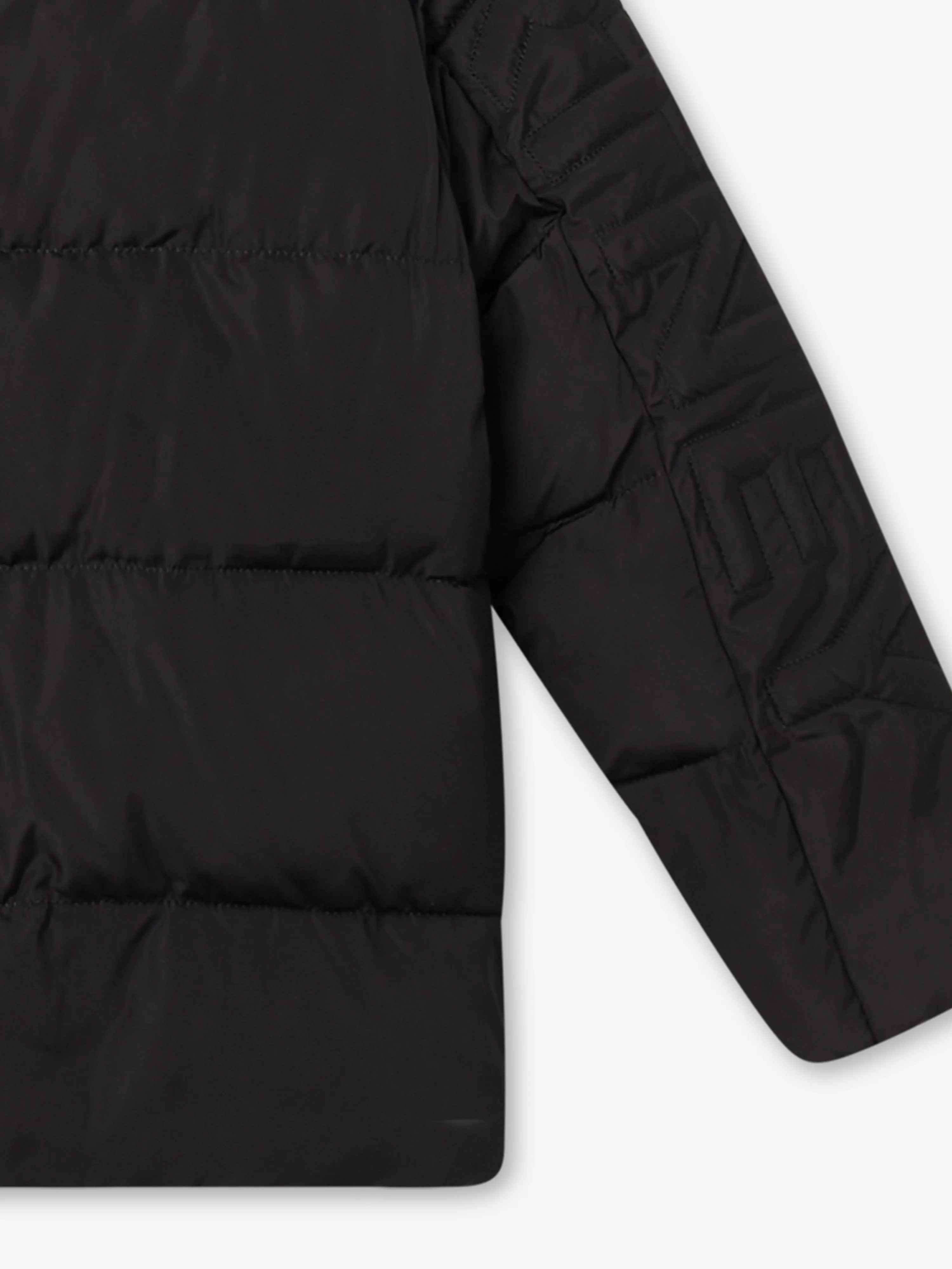 Stella McCartney Kids Marken-Pufferjacke in Schwarz