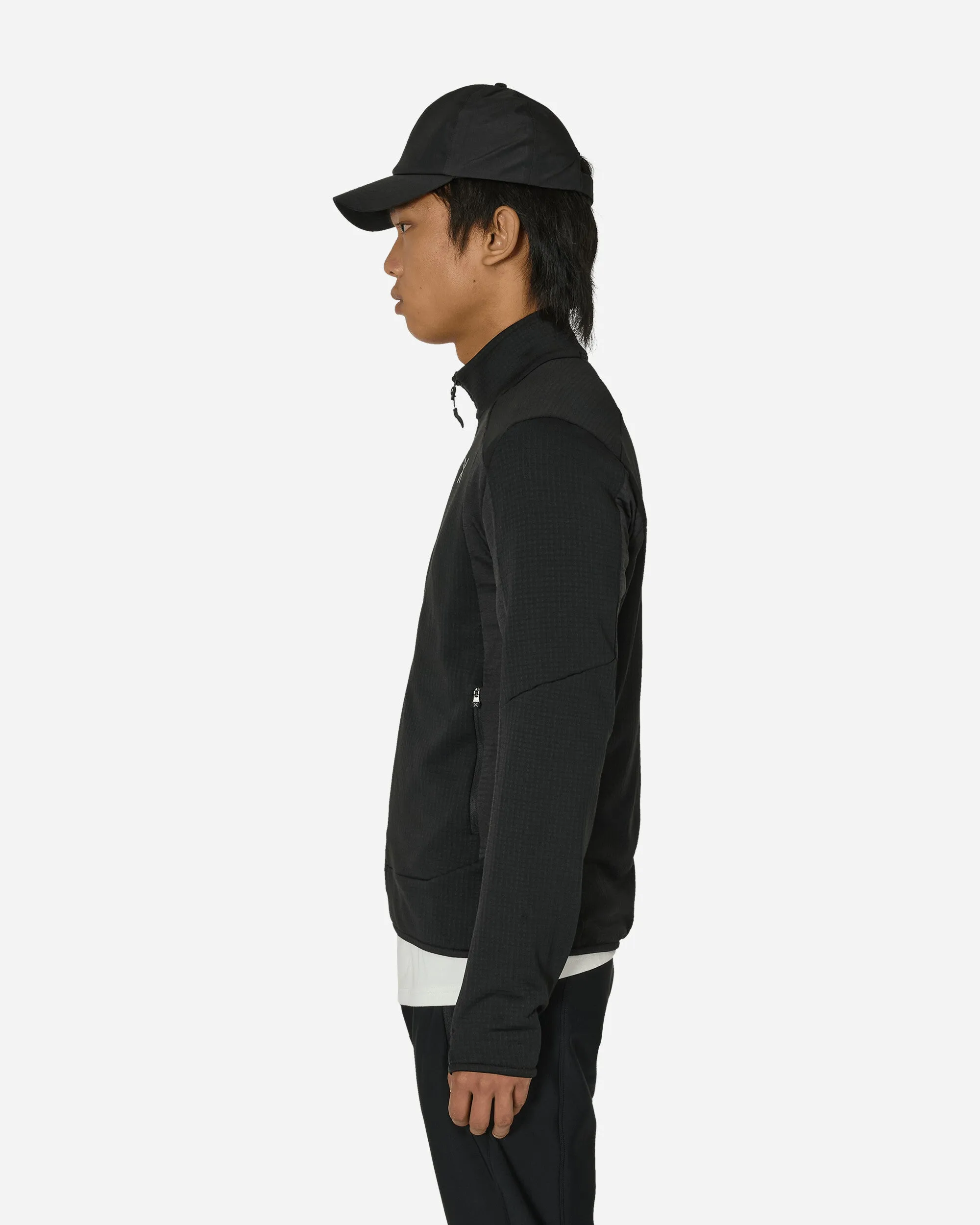 Dehnbare Color-Fleece-Jacke Schwarz