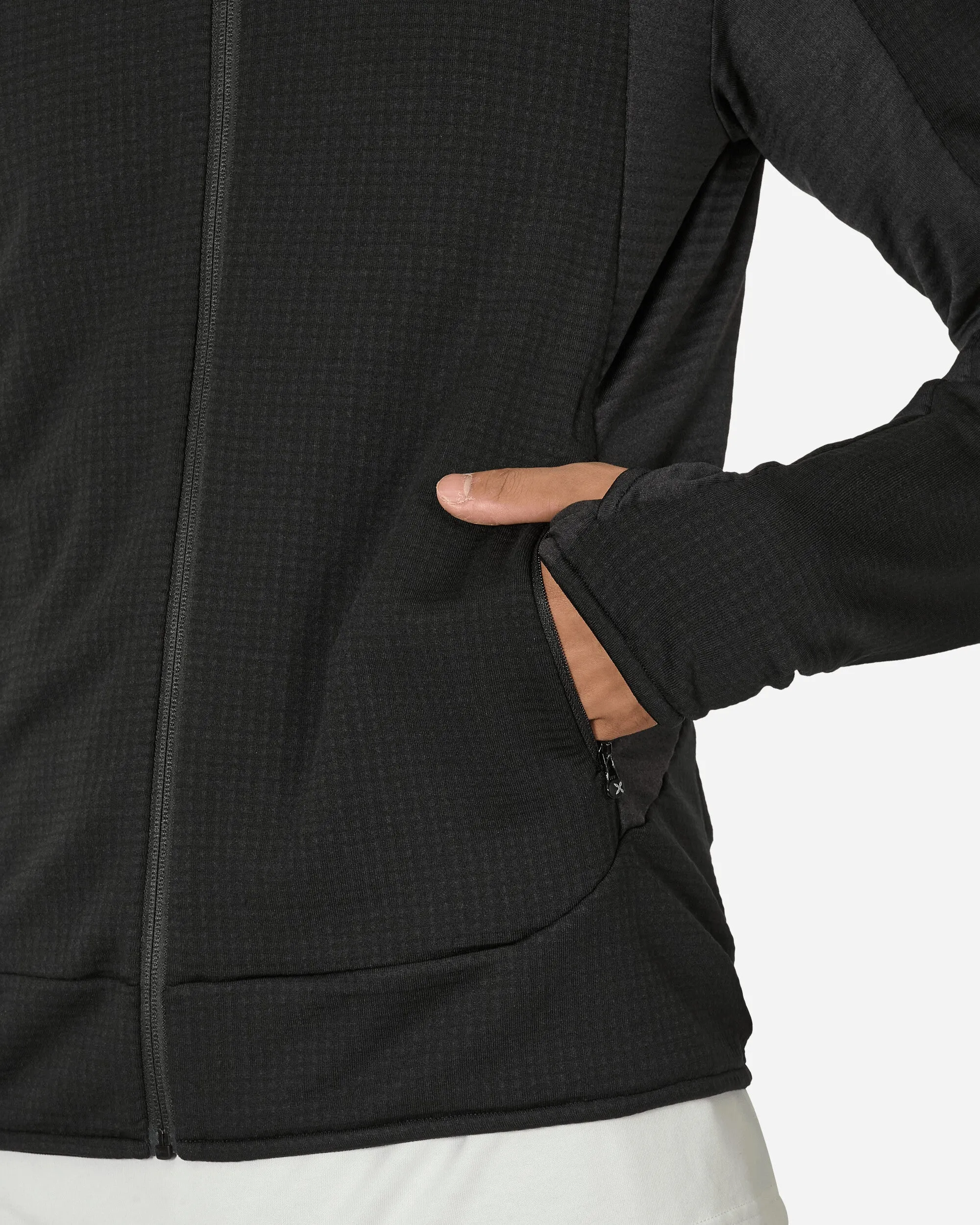 Dehnbare Color-Fleece-Jacke Schwarz