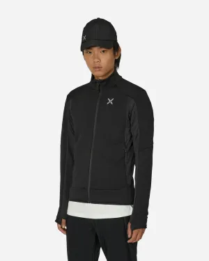 Dehnbare Color-Fleece-Jacke Schwarz