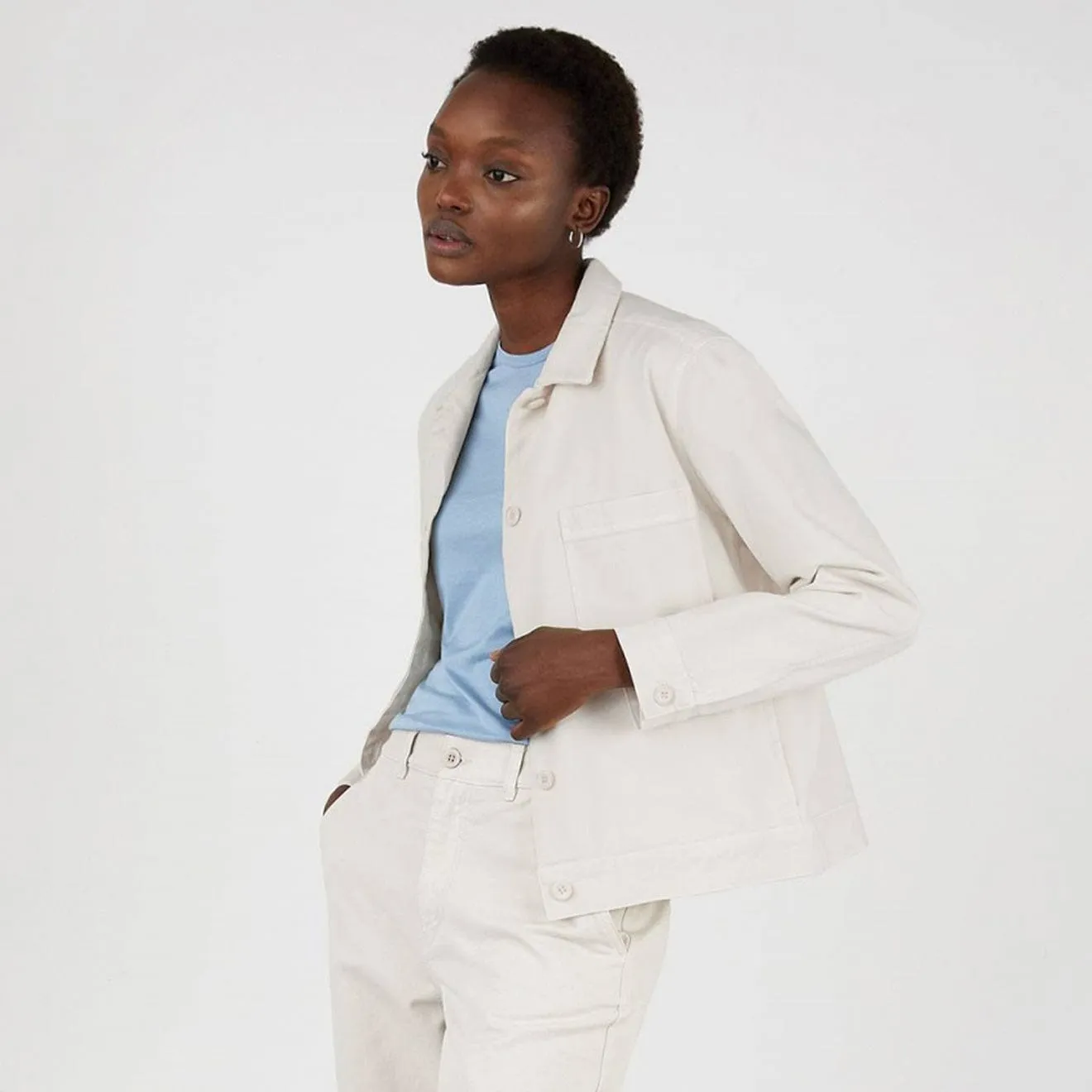 Sunspel Damen Chore Jacket Kreide