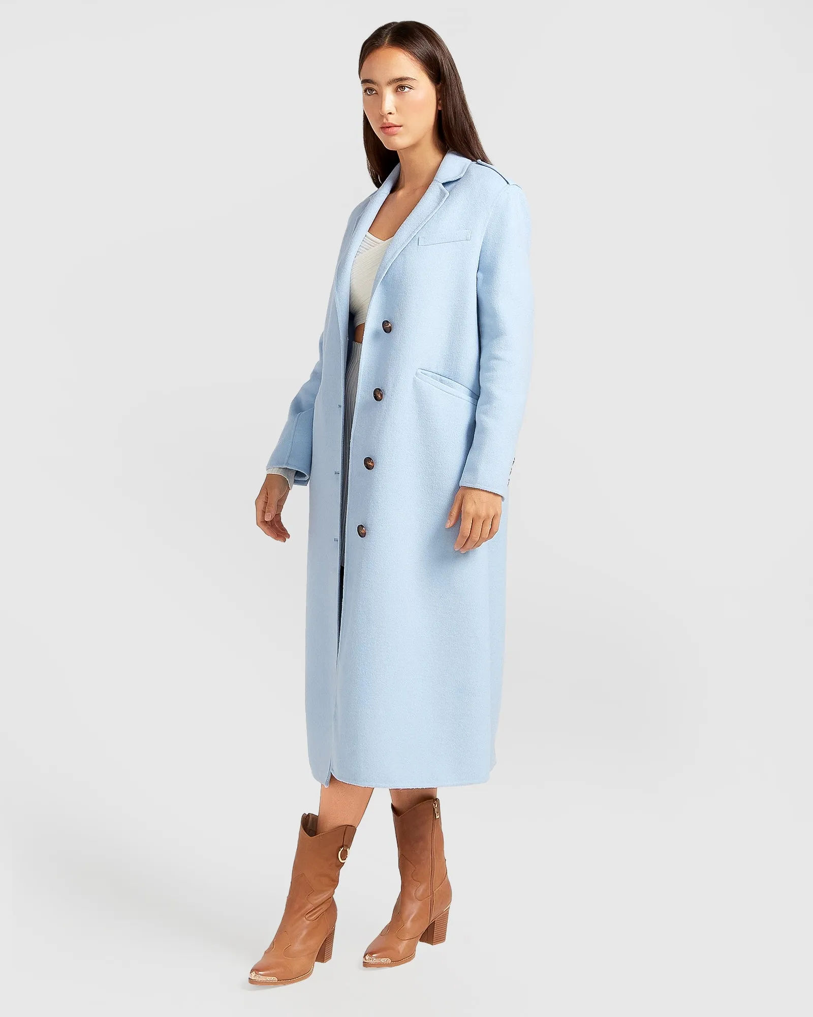 Tainted Love Longline Mantel - Himmelblau