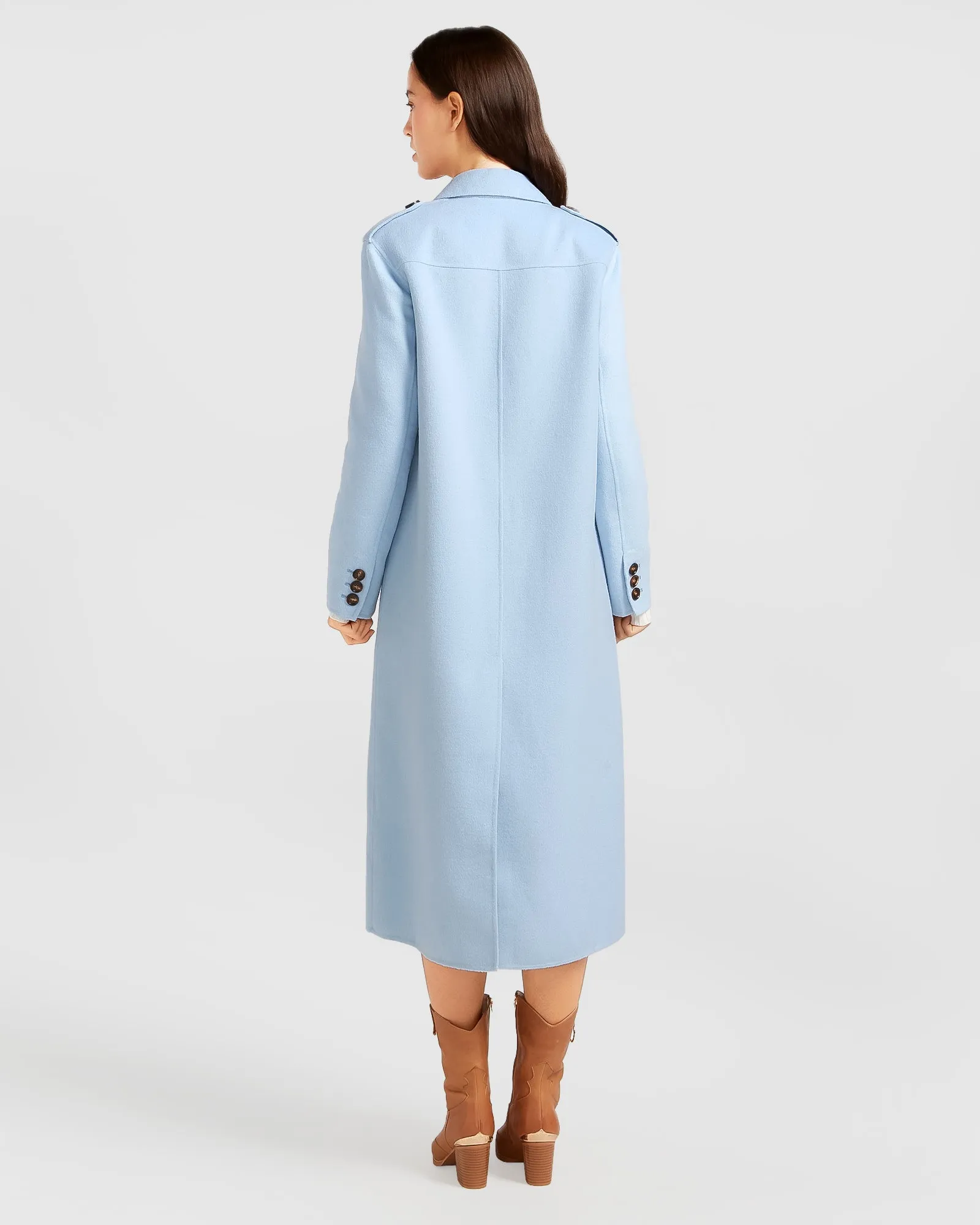 Tainted Love Longline Mantel - Himmelblau