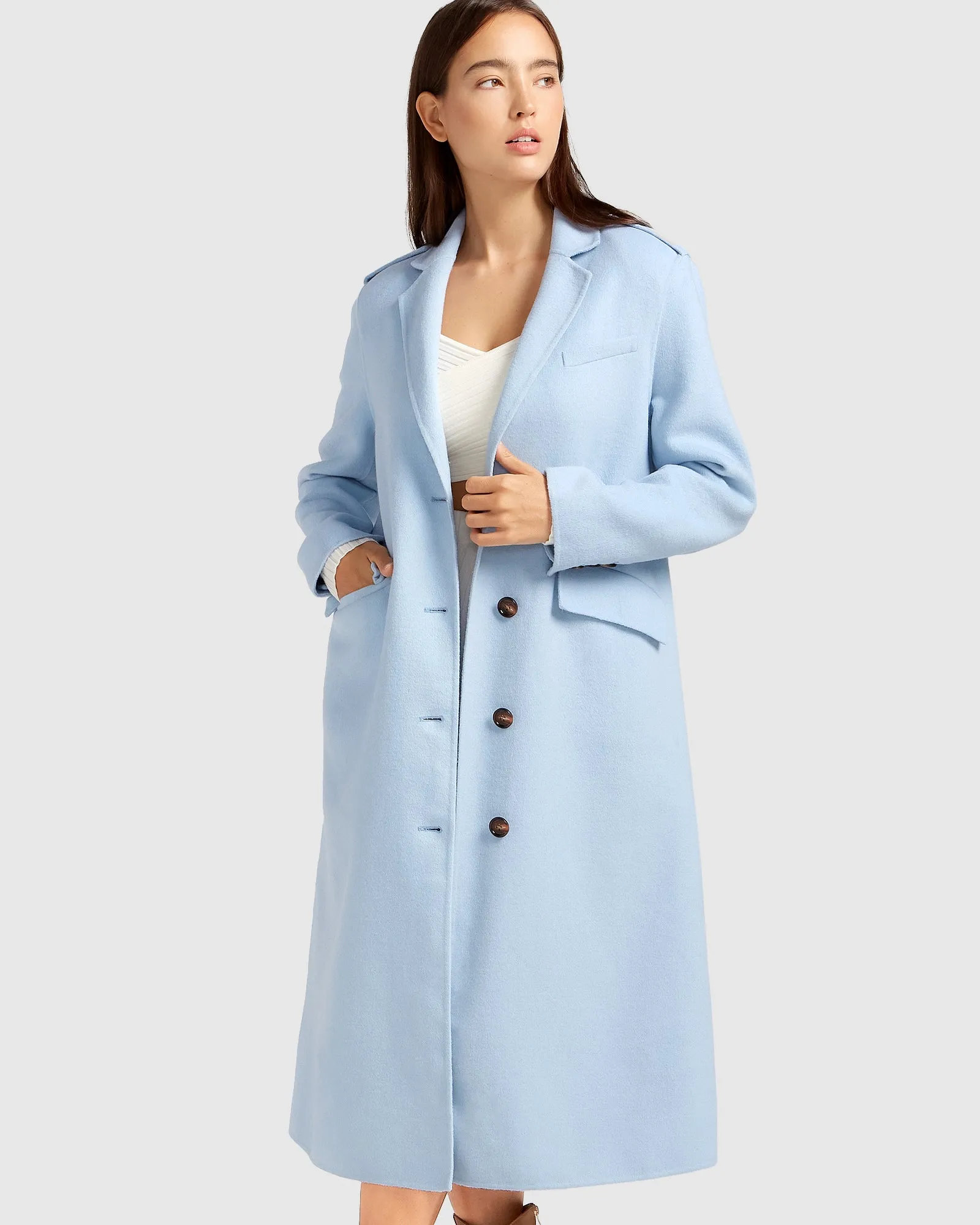 Tainted Love Longline Mantel - Himmelblau