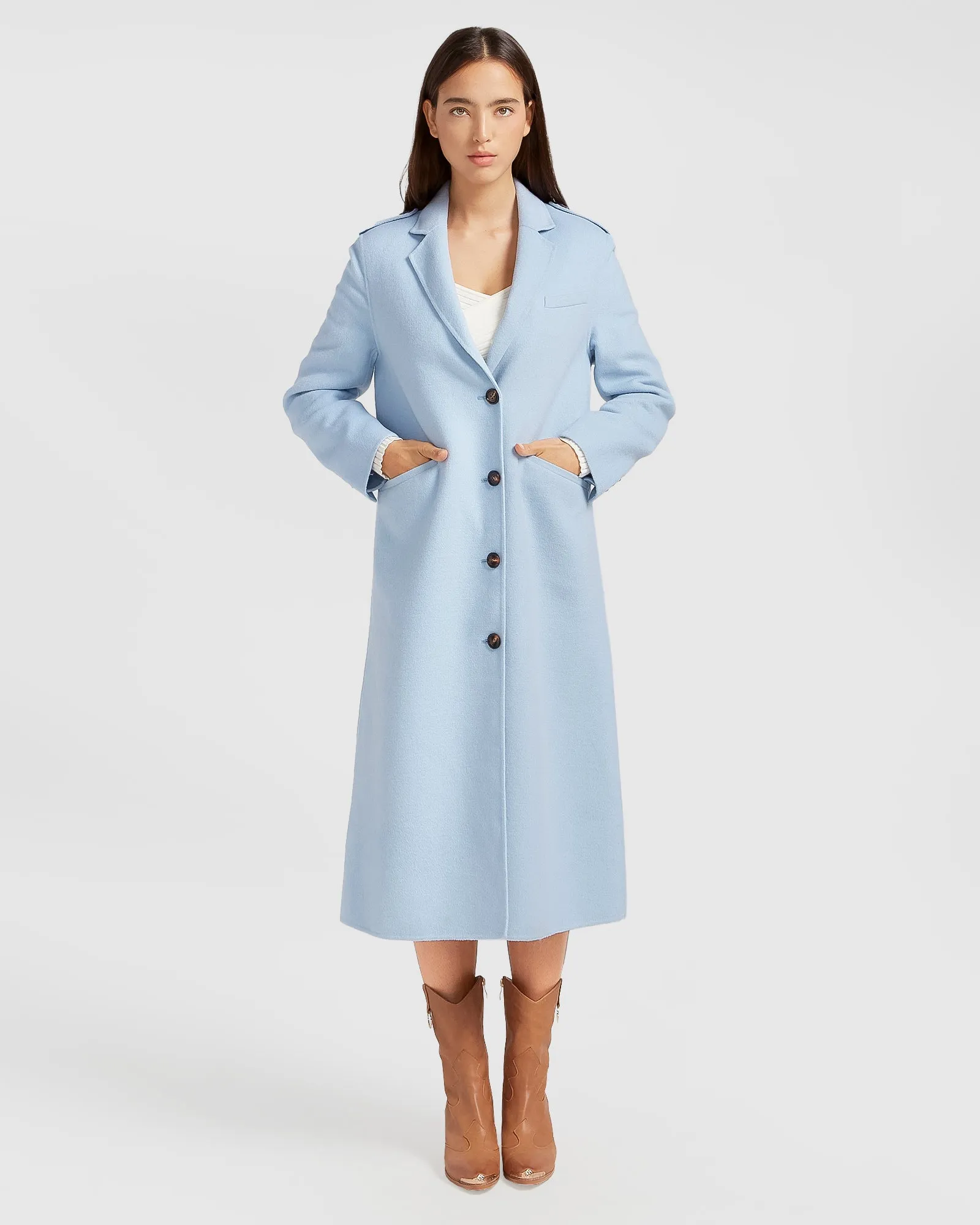 Tainted Love Longline Mantel - Himmelblau