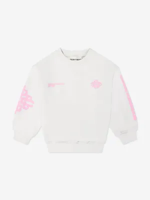 The Couture Club Kids Sweatshirt mit verschwommenem Emblem-Motiv in Elfenbein