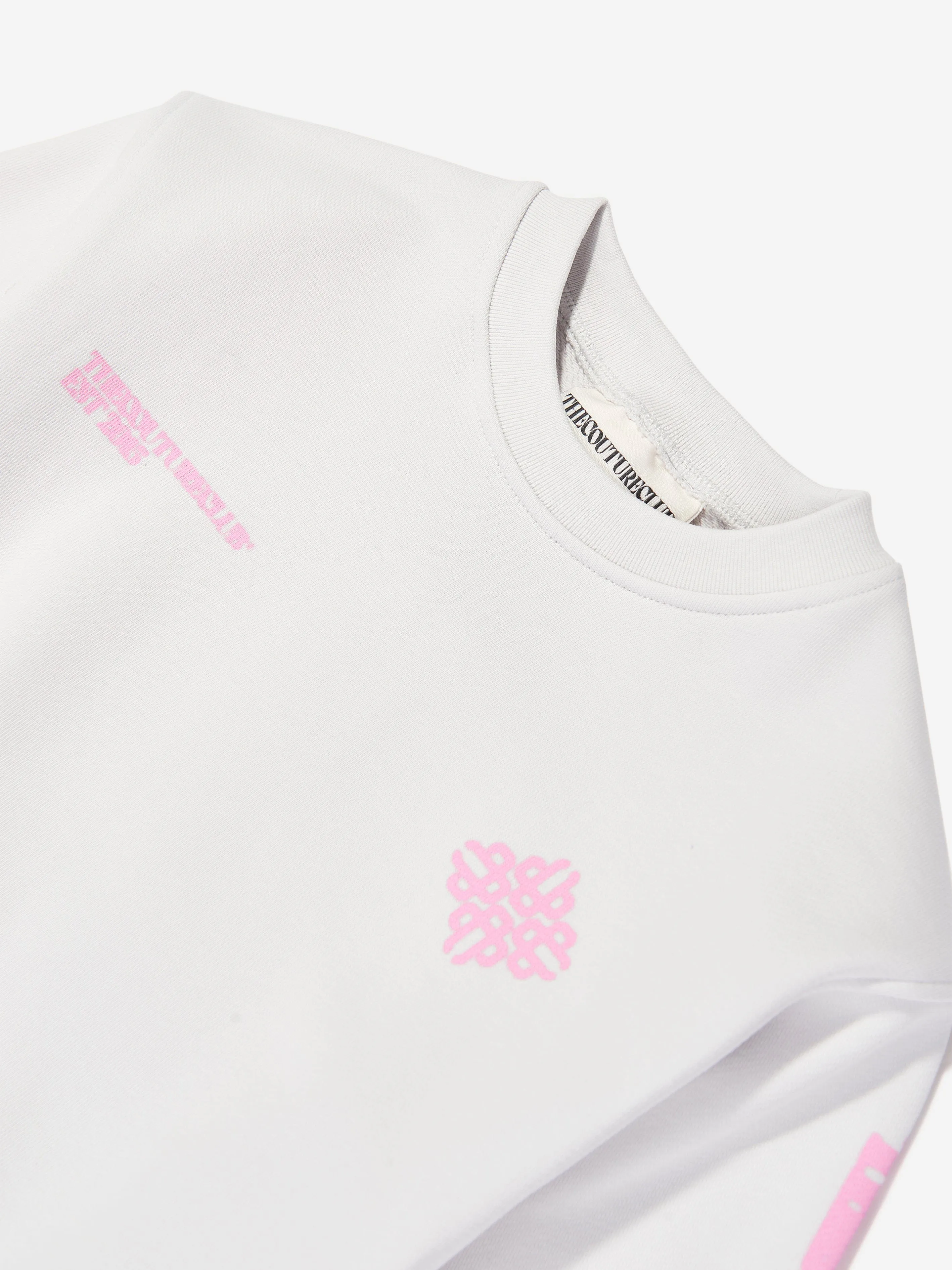 The Couture Club Kids Sweatshirt mit verschwommenem Emblem-Motiv in Elfenbein