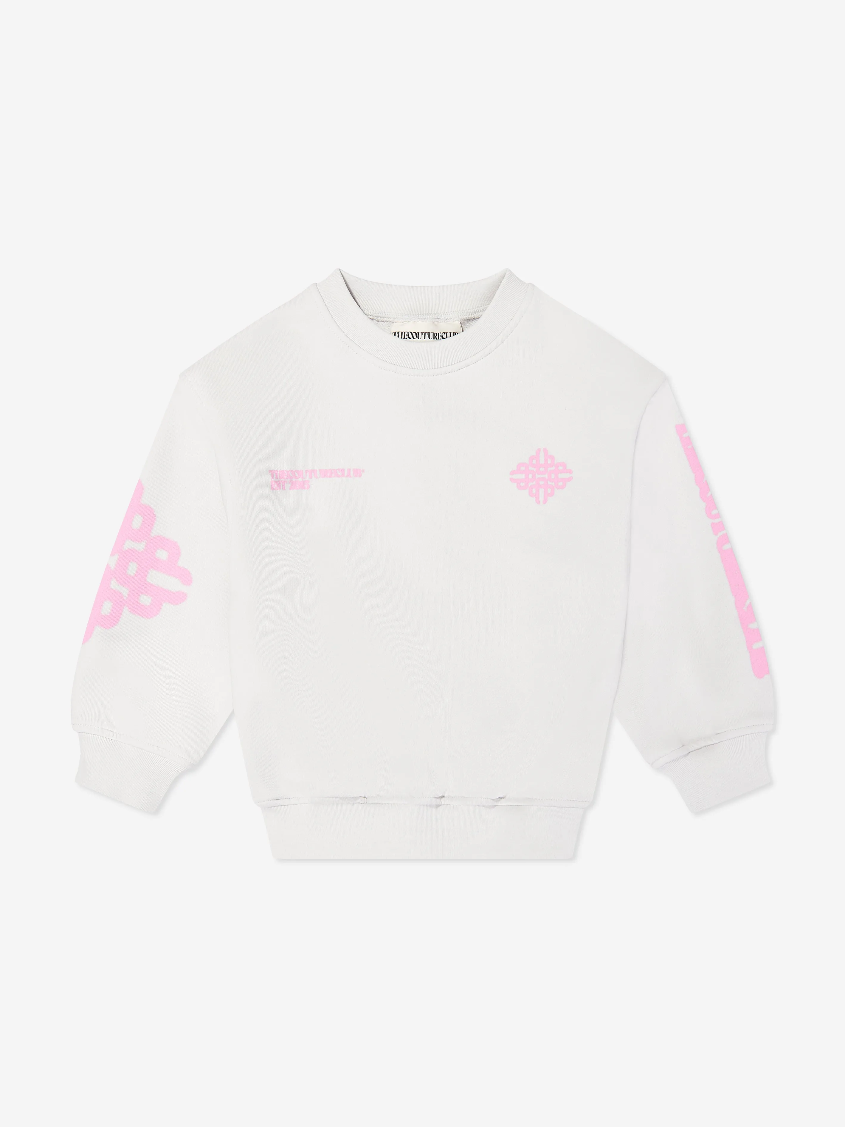 The Couture Club Kids Sweatshirt mit verschwommenem Emblem-Motiv in Elfenbein