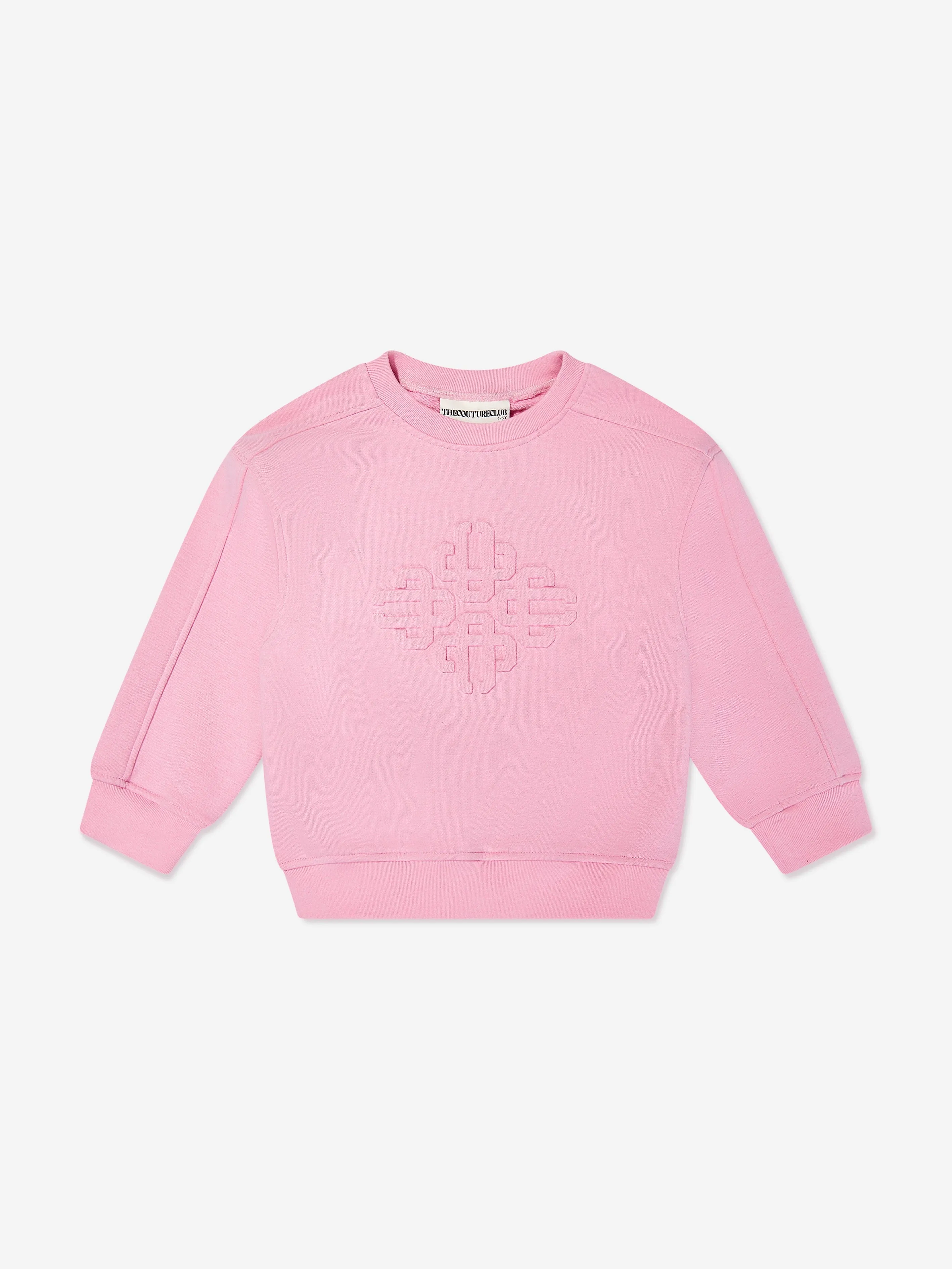 The Couture Club Kids Sweatshirt mit geprägtem Emblem in Rosa
