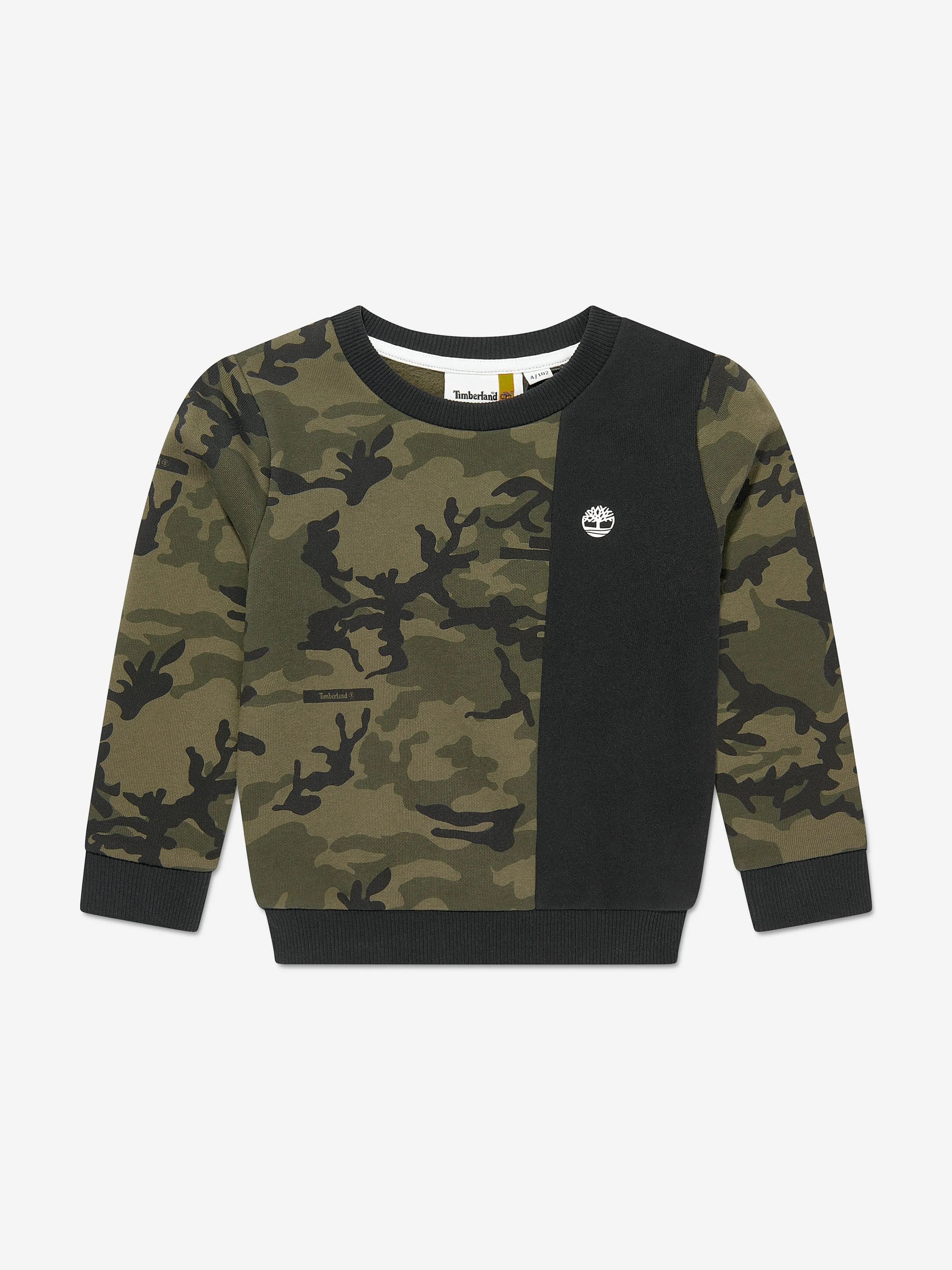 Timberland Jungen Tarnfleck Sweatshirt in Grün