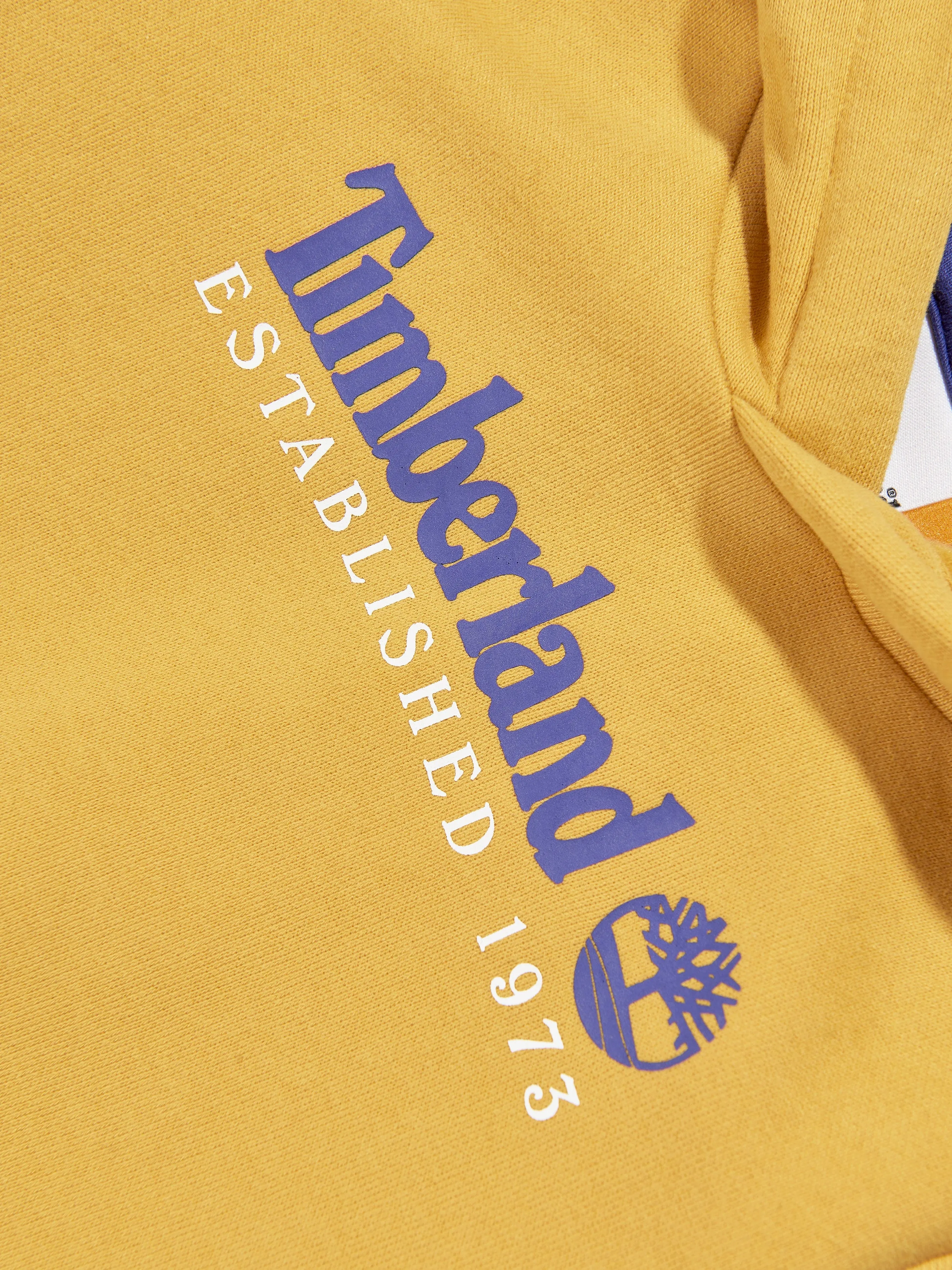 Timberland Jungen Kapuzenpullover mit Logo-Aufdruck in Gelb