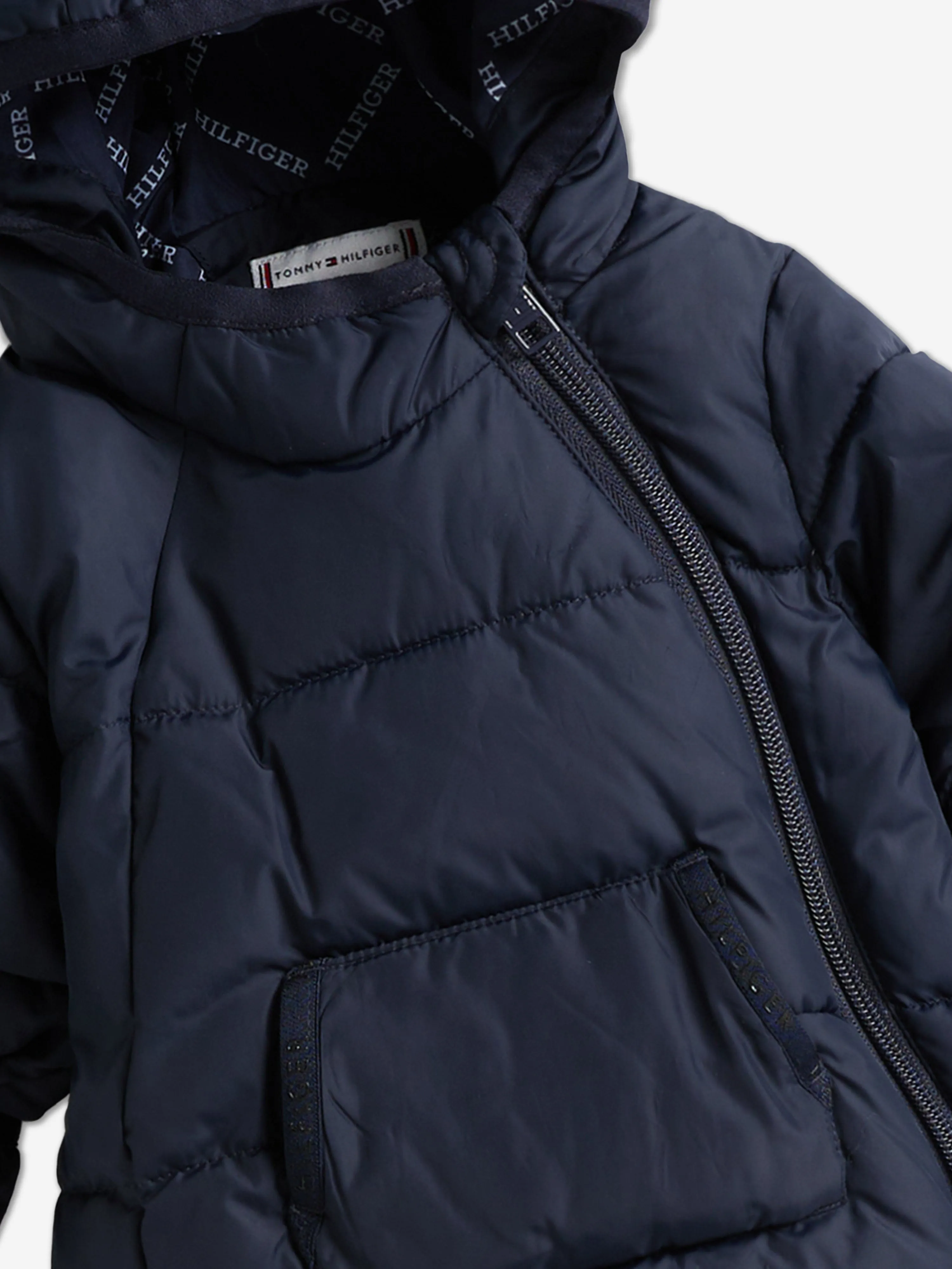 Tommy Hilfiger Baby Kapuzen-Schneeanzug in Marineblau