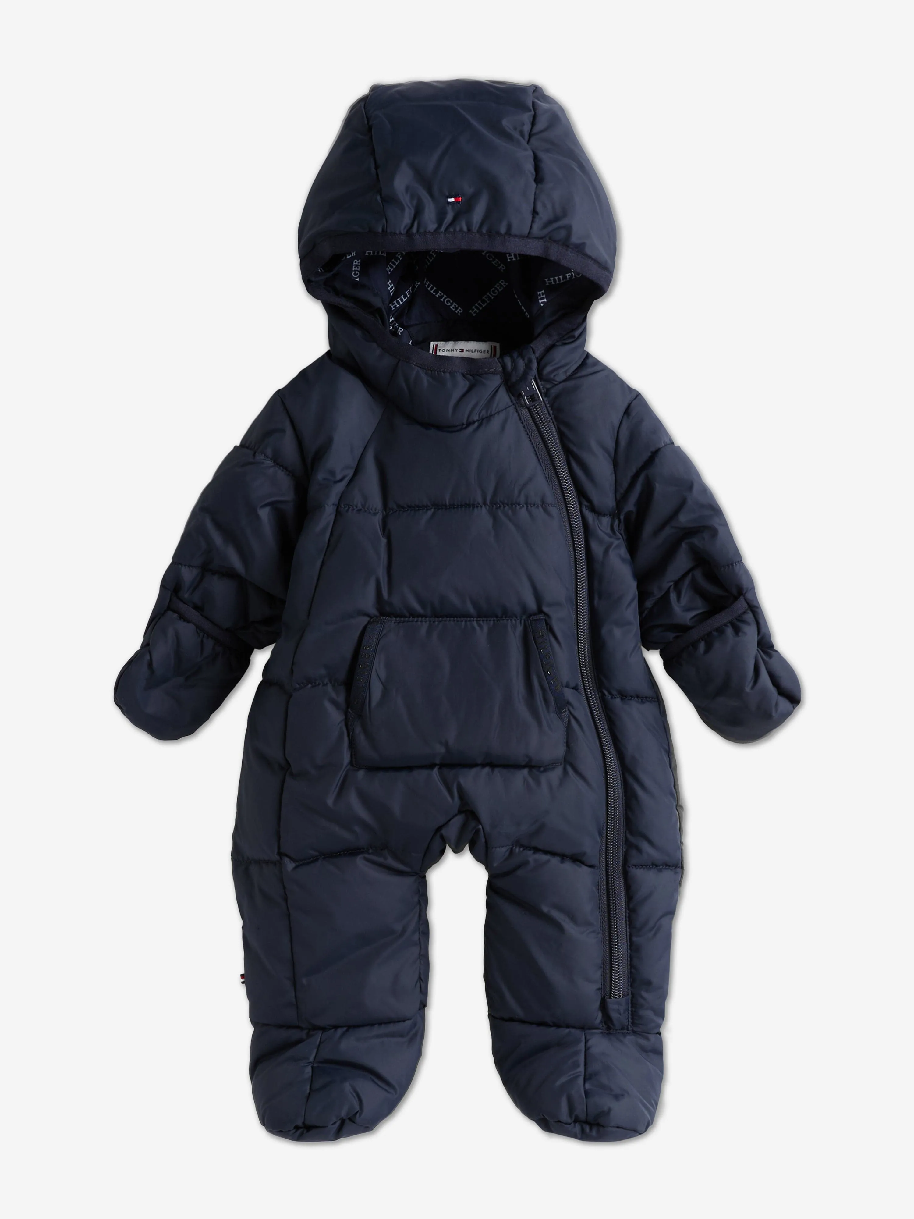 Tommy Hilfiger Baby Kapuzen-Schneeanzug in Marineblau