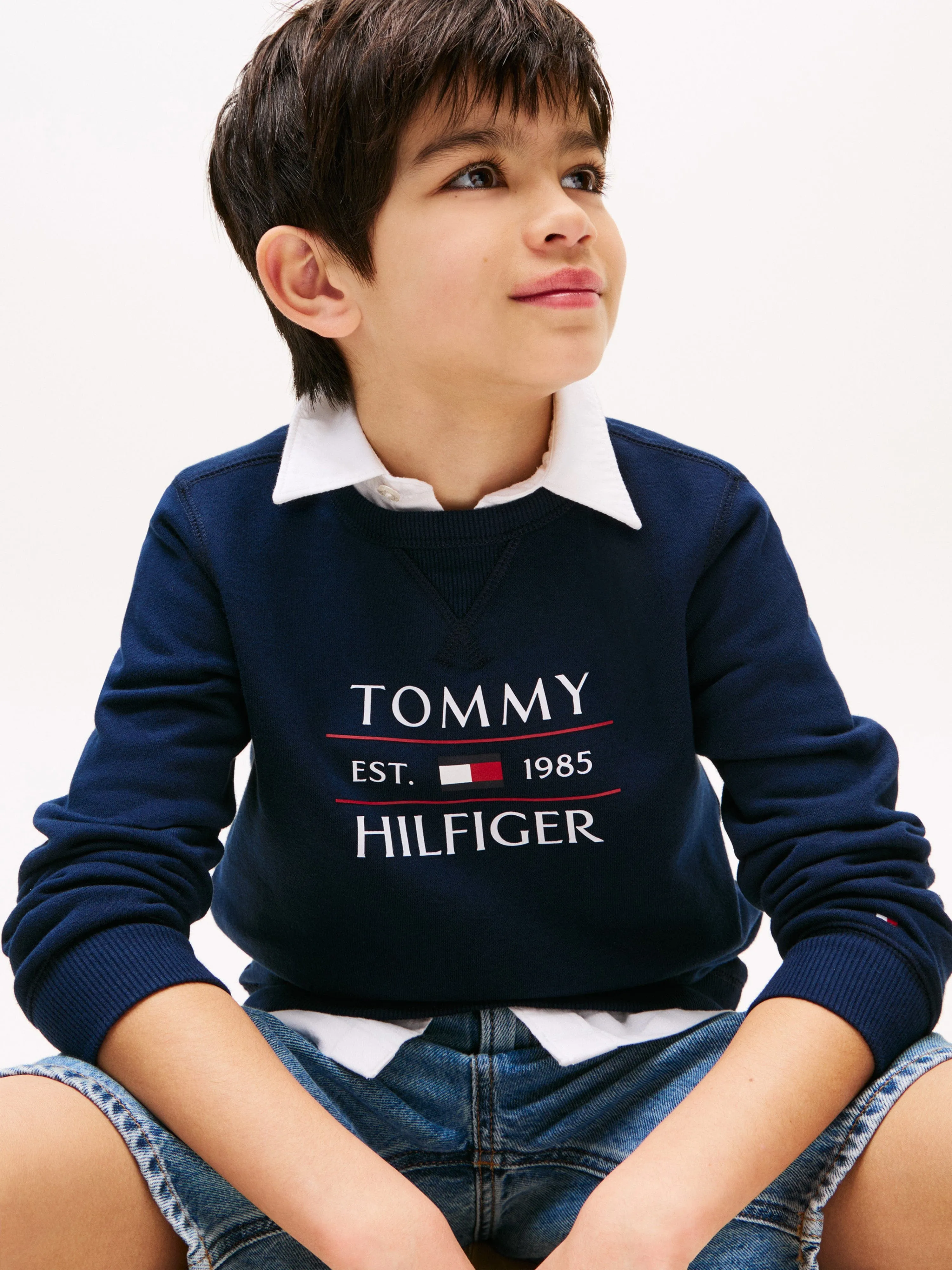 Tommy Hilfiger Jungen Tommy Flag Sweatshirt in Marineblau
