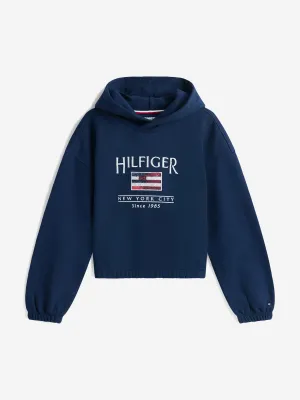 Tommy Hilfiger Mädchen Pailletten Flagge Kapuzenpullover in Marineblau