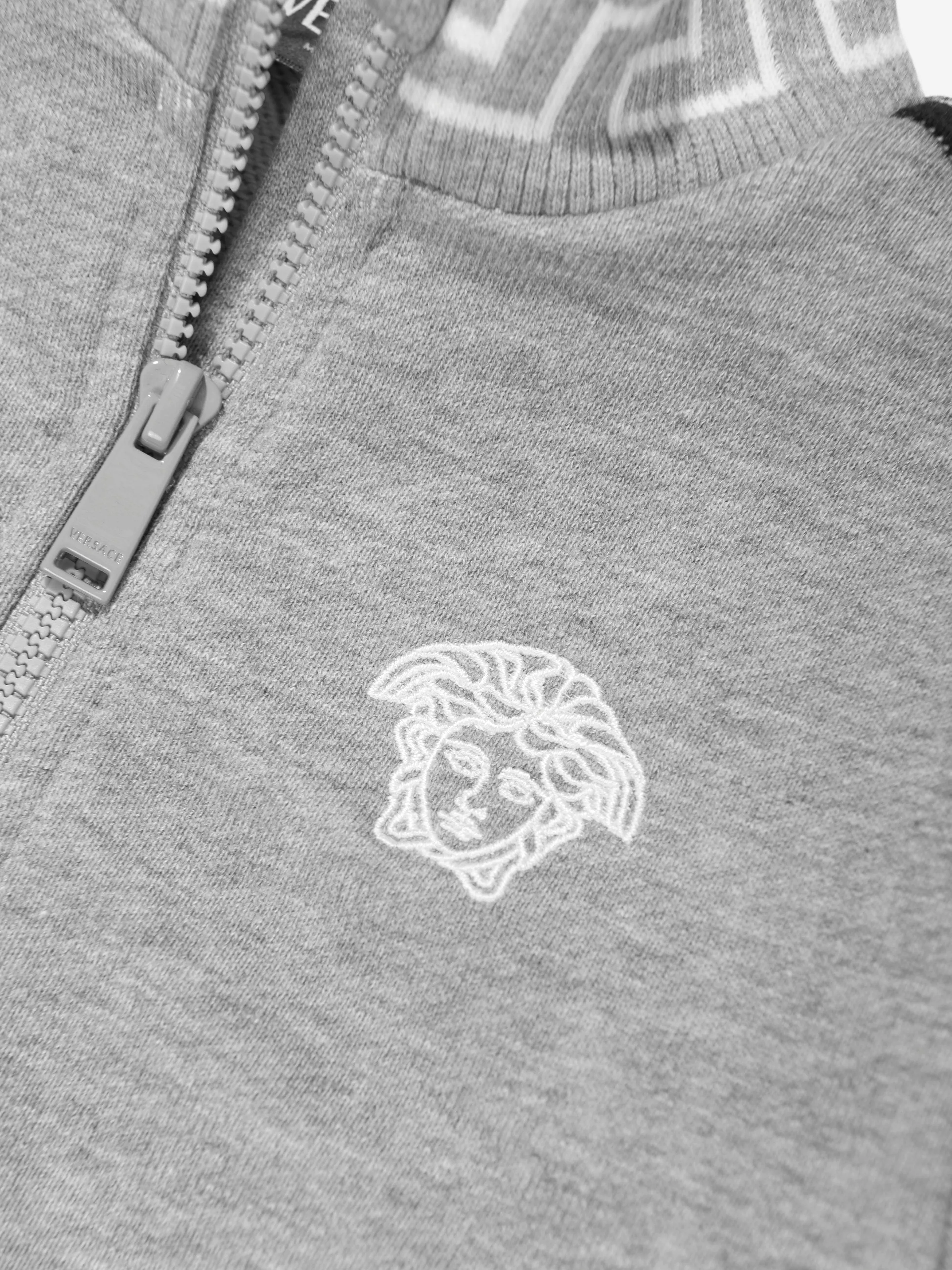 Versace Baby Boys Medusa Reißverschluss-Oberteil in Grau