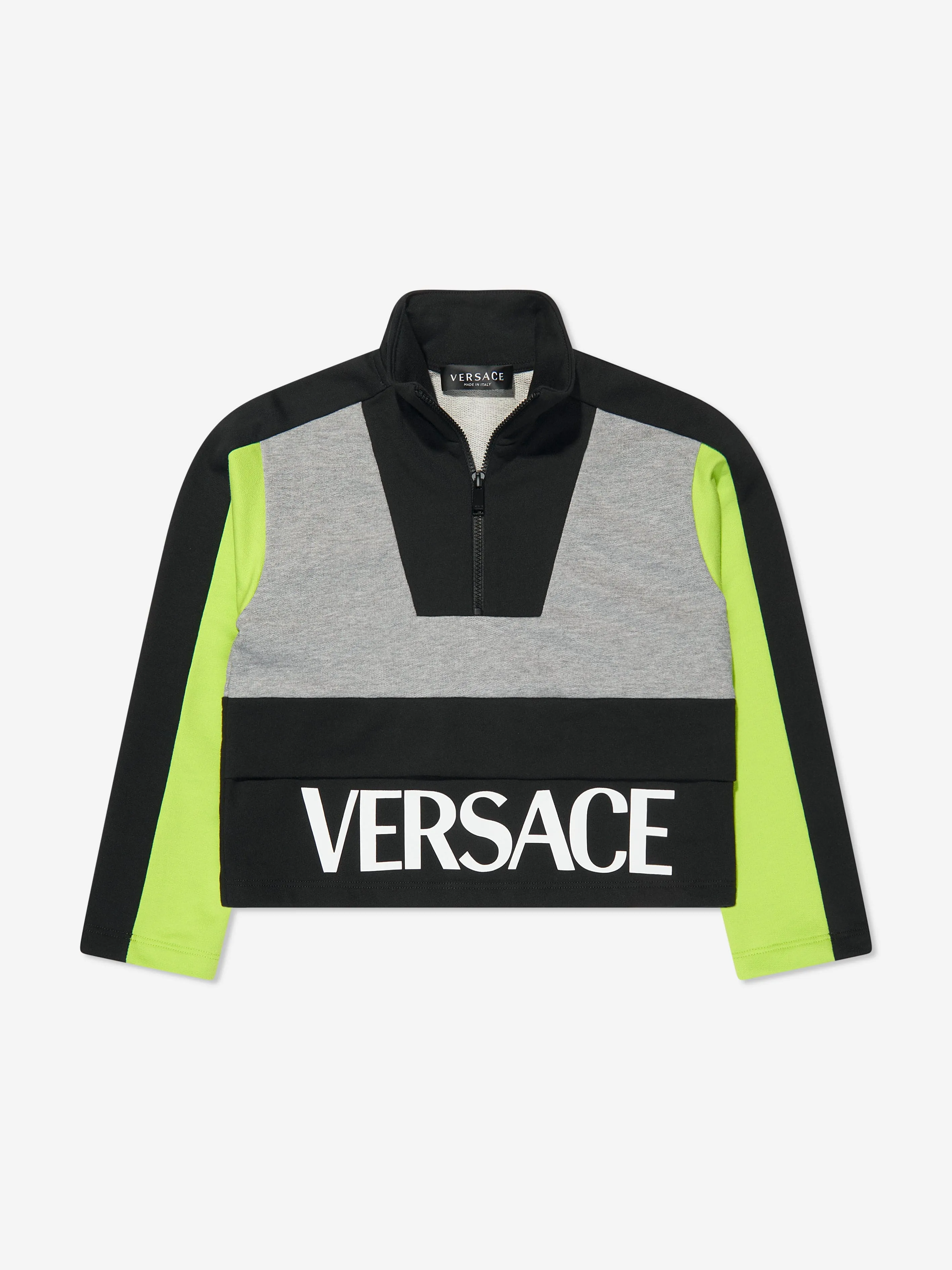 Versace Boys Halbzip-Pullover in Grau