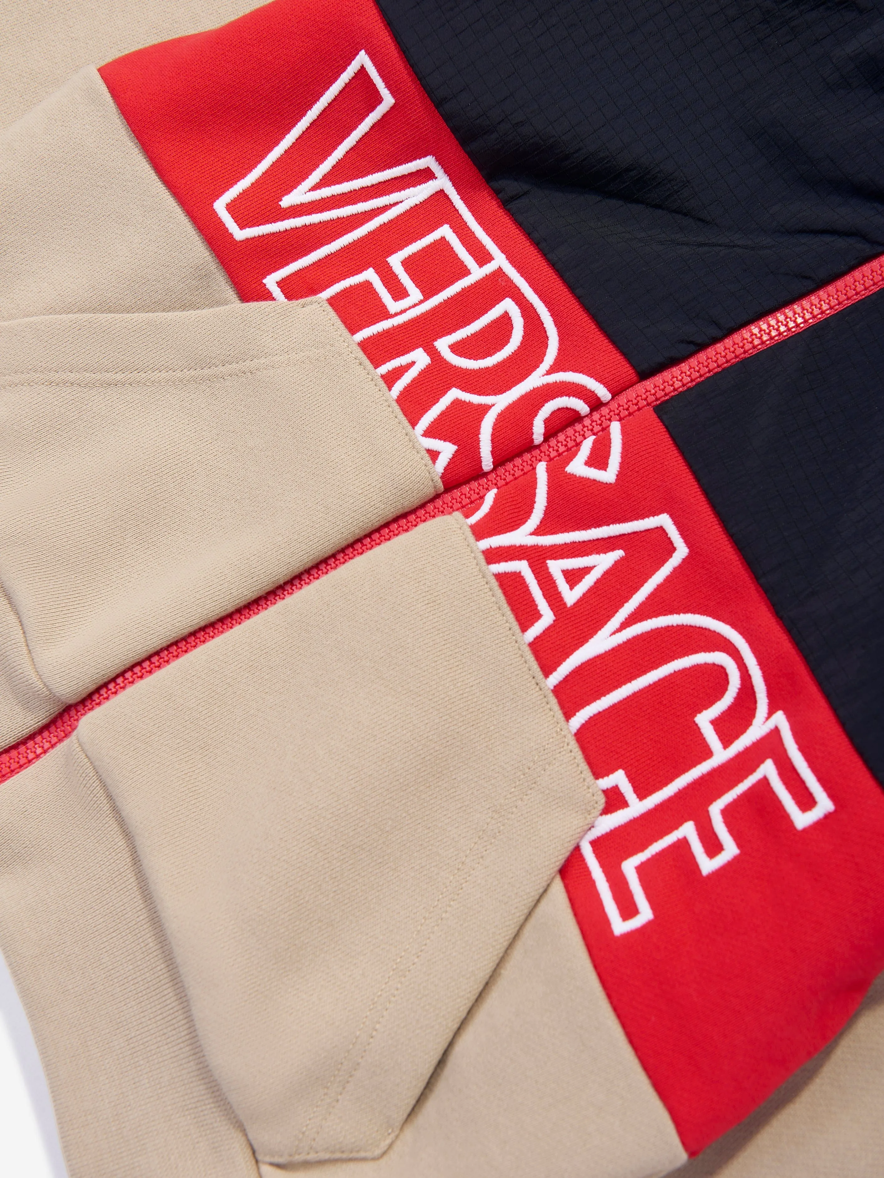 Versace Boys Logo Reißverschluss-Pullover in Mehrfarbig