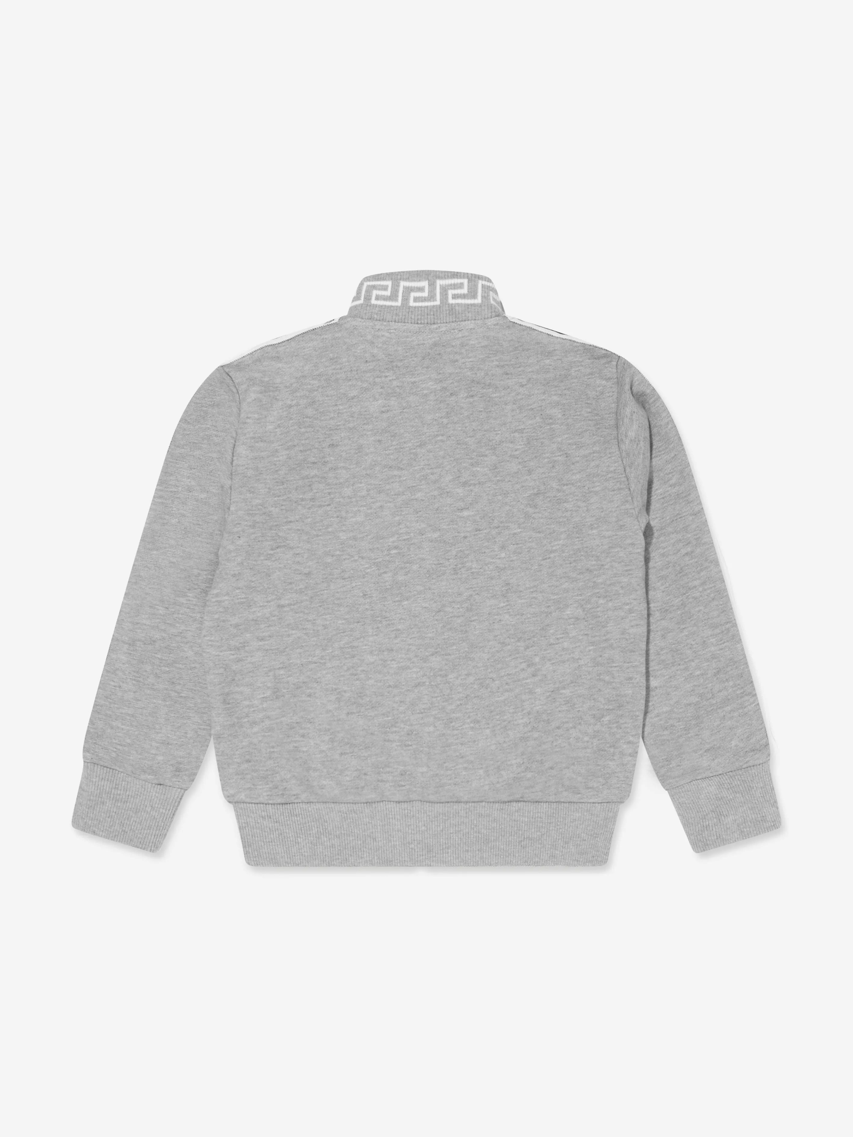 Versace Boys Medusa Reißverschluss-Pullover in Grau
