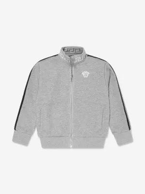 Versace Boys Medusa Reißverschluss-Pullover in Grau