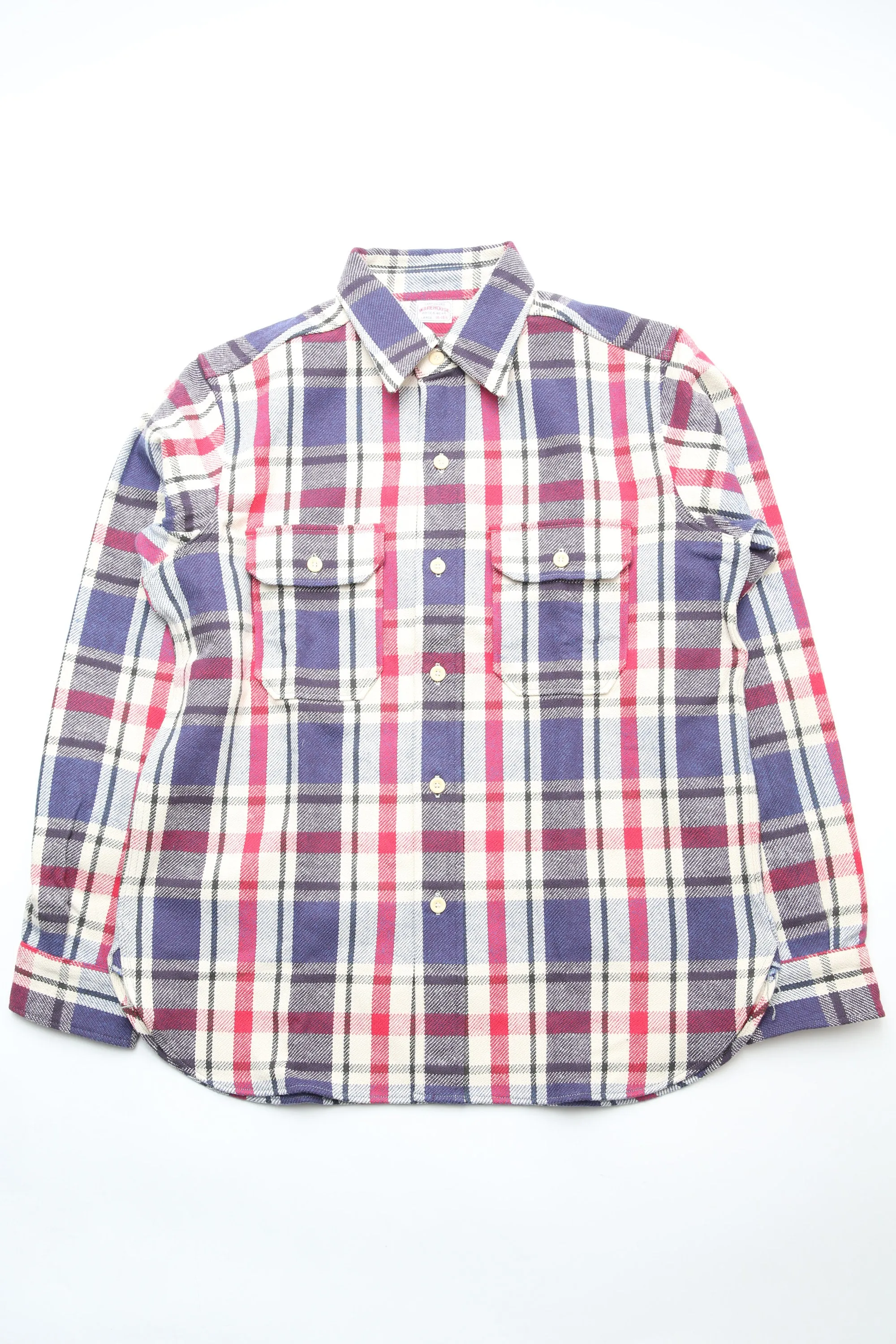Warehouse & Co Los 3104 Flanellhemd - D-2 Blau (Ungewaschen)