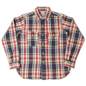 Warehouse & Co Los 3104 Flanellhemd - D-2 Blau (Ungewaschen)