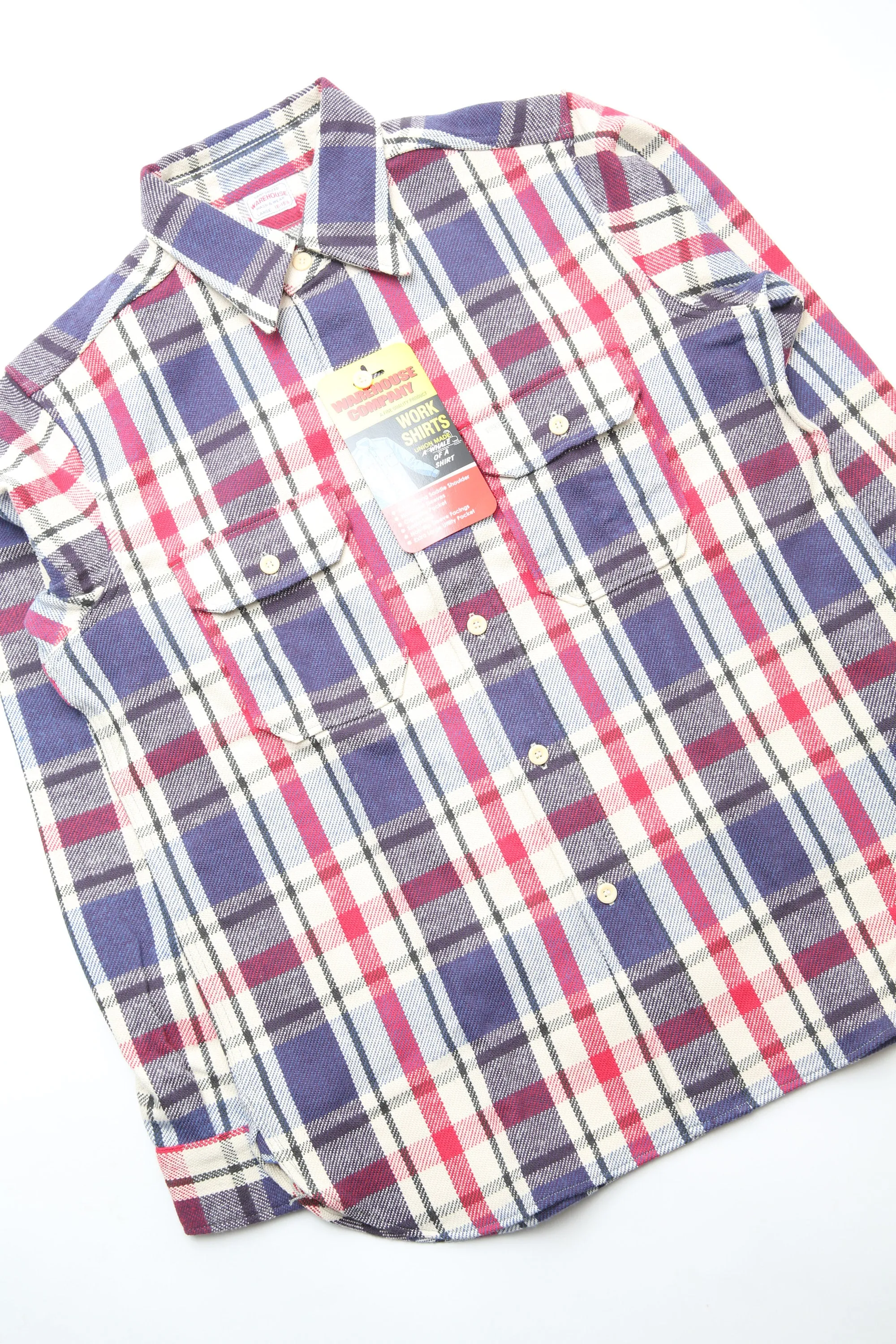 Warehouse & Co Los 3104 Flanellhemd - D-2 Blau (Ungewaschen)
