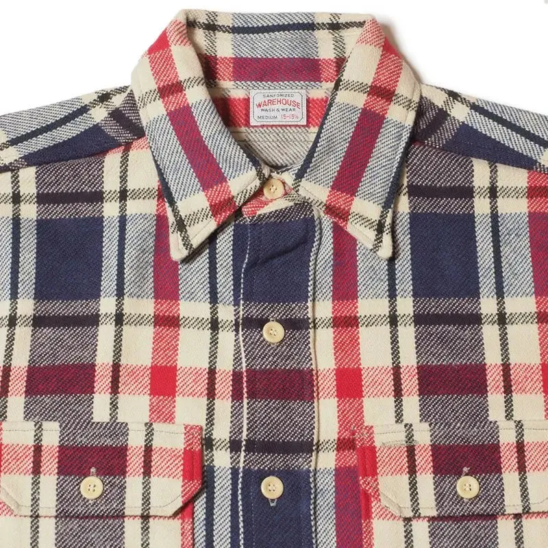 Warehouse & Co Los 3104 Flanellhemd - D-2 Blau (Ungewaschen)