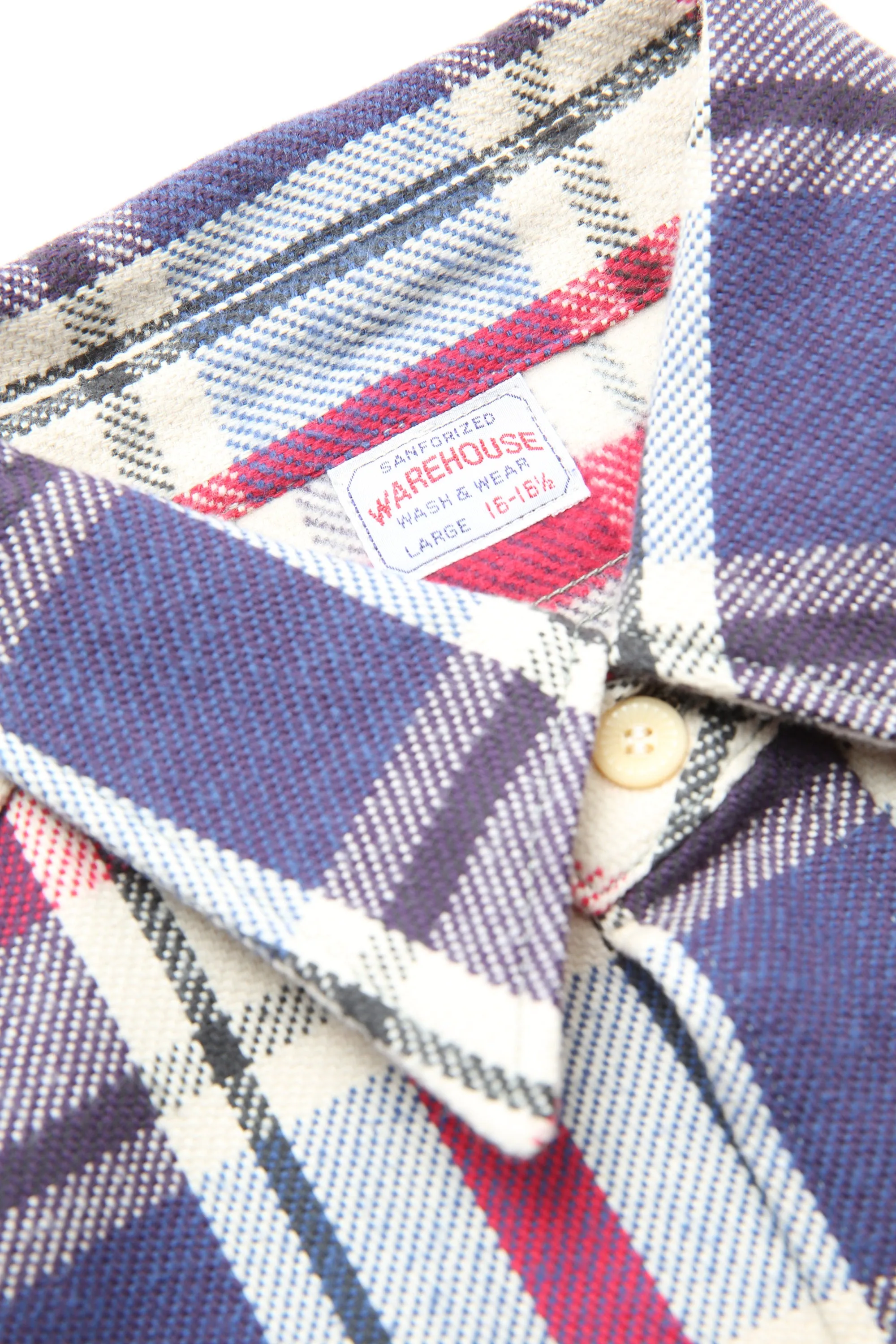 Warehouse & Co Los 3104 Flanellhemd - D-2 Blau (Ungewaschen)