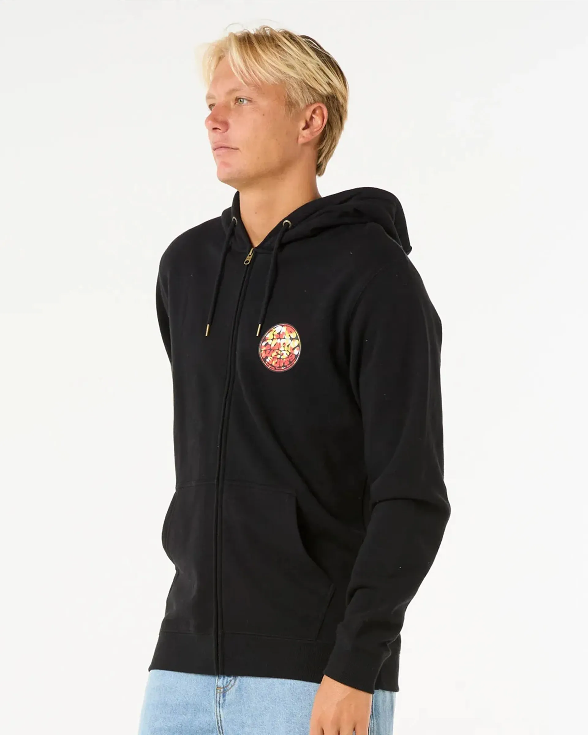 Wettie Passage Icon Zip Through Hoodie - Schwarz