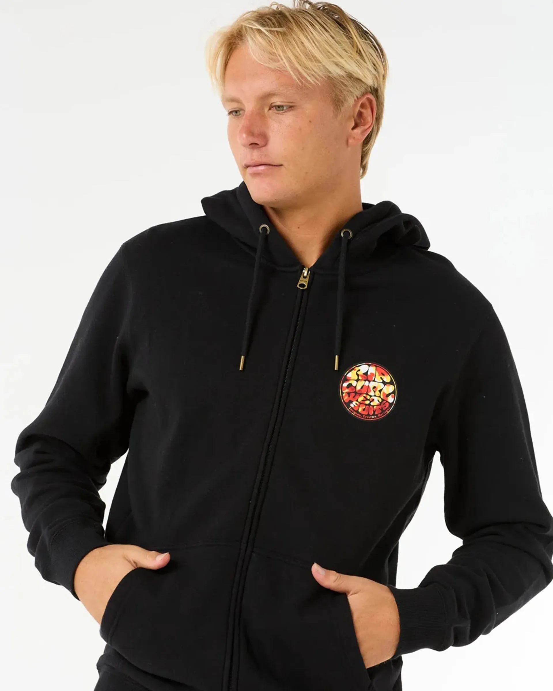 Wettie Passage Icon Zip Through Hoodie - Schwarz