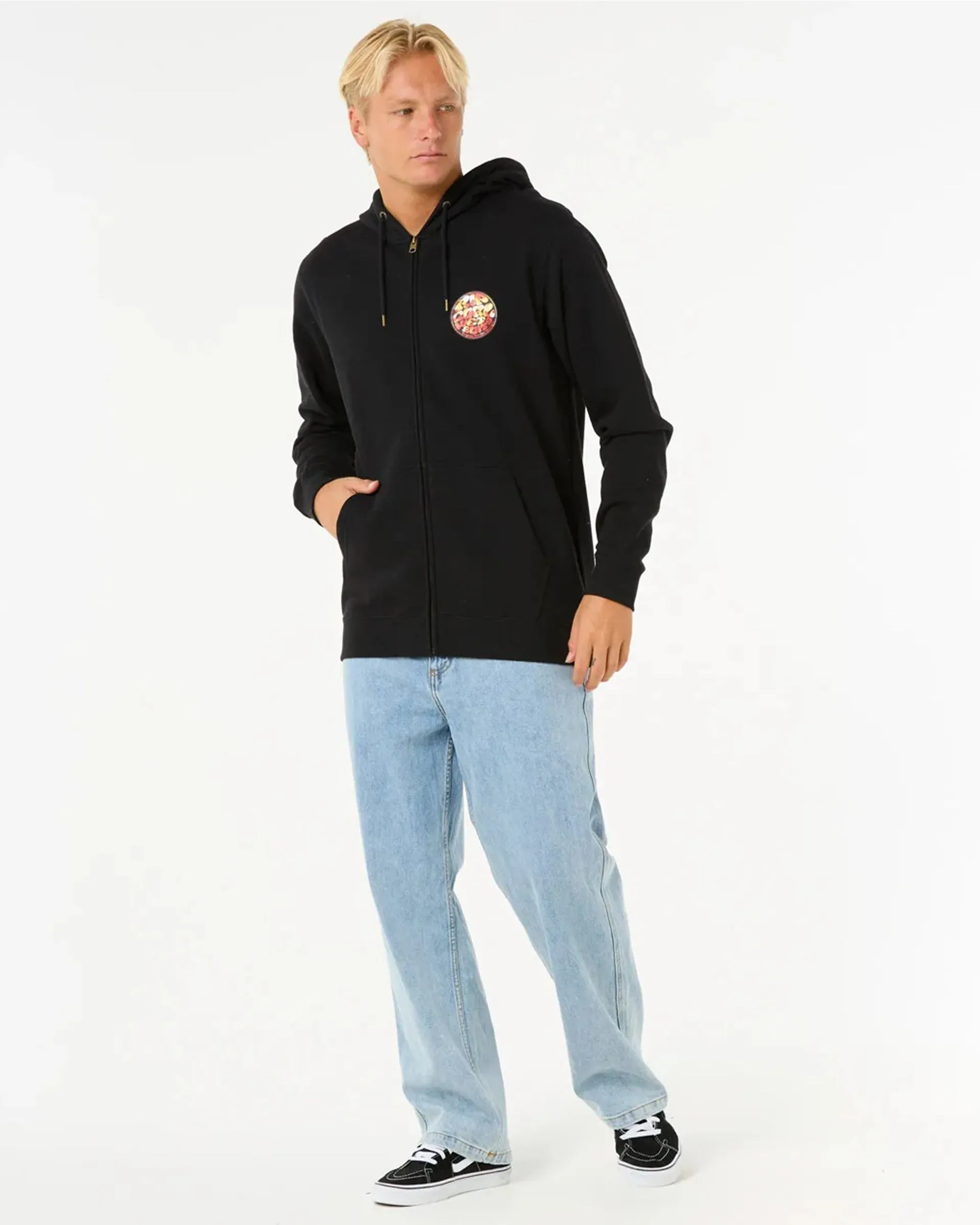 Wettie Passage Icon Zip Through Hoodie - Schwarz