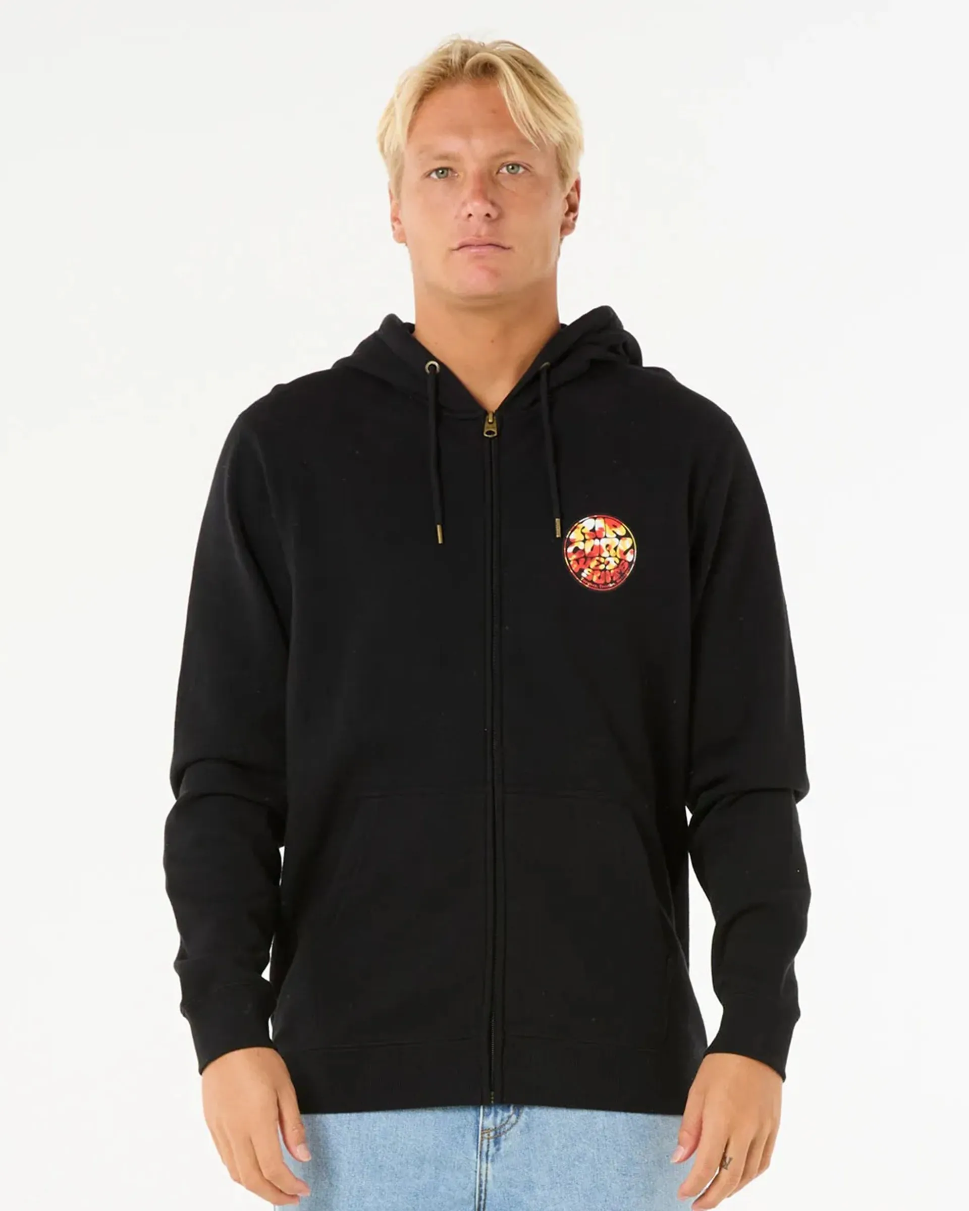 Wettie Passage Icon Zip Through Hoodie - Schwarz