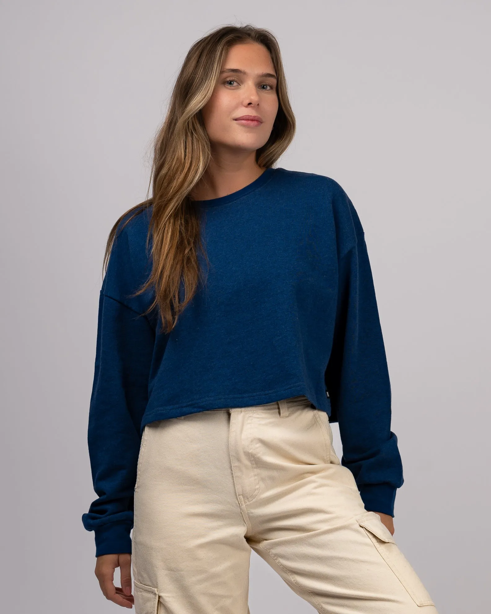 Damen Indigo Rundhalspullover