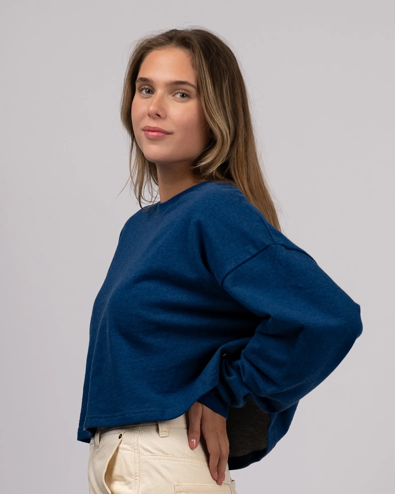 Damen Indigo Rundhalspullover