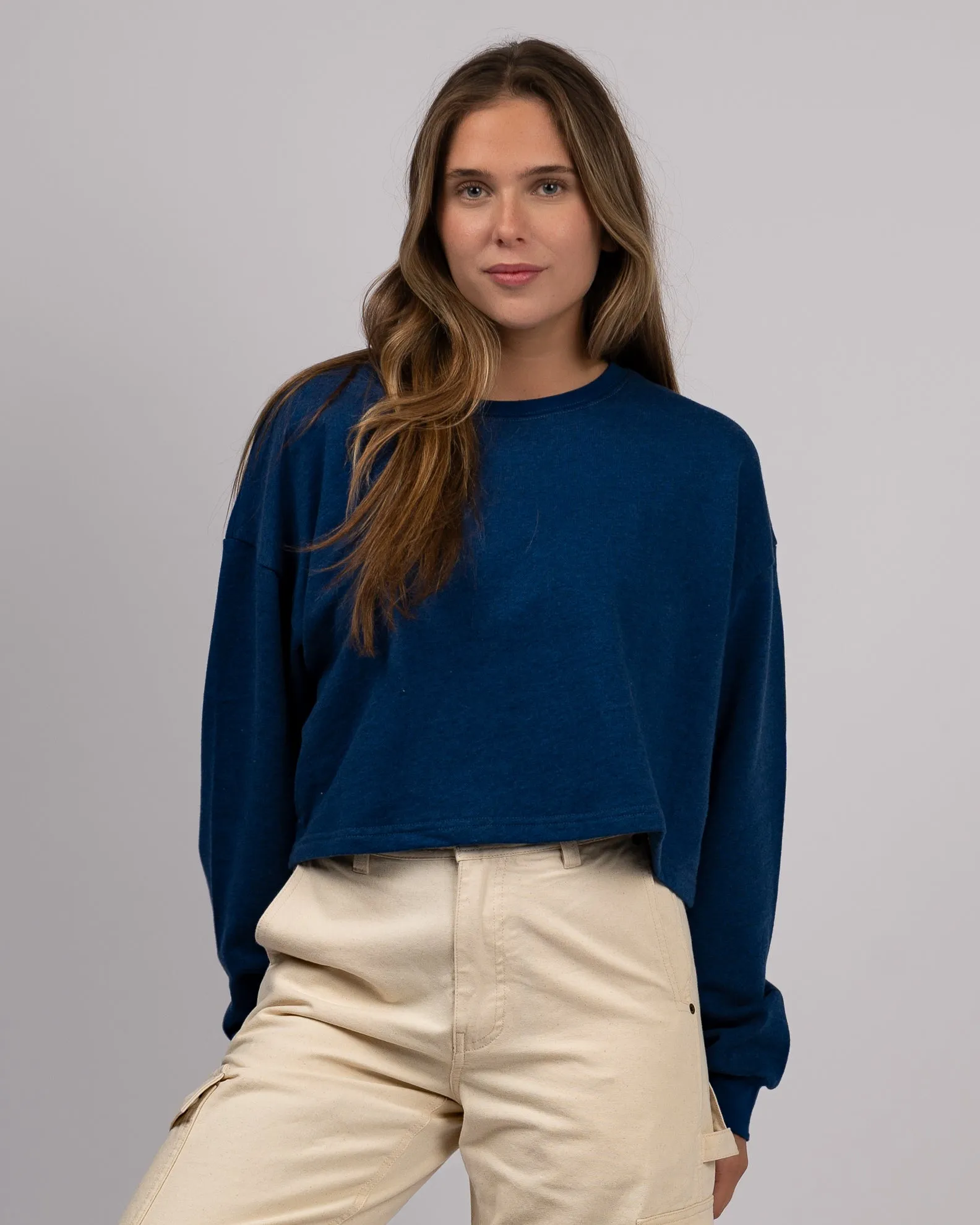 Damen Indigo Rundhalspullover