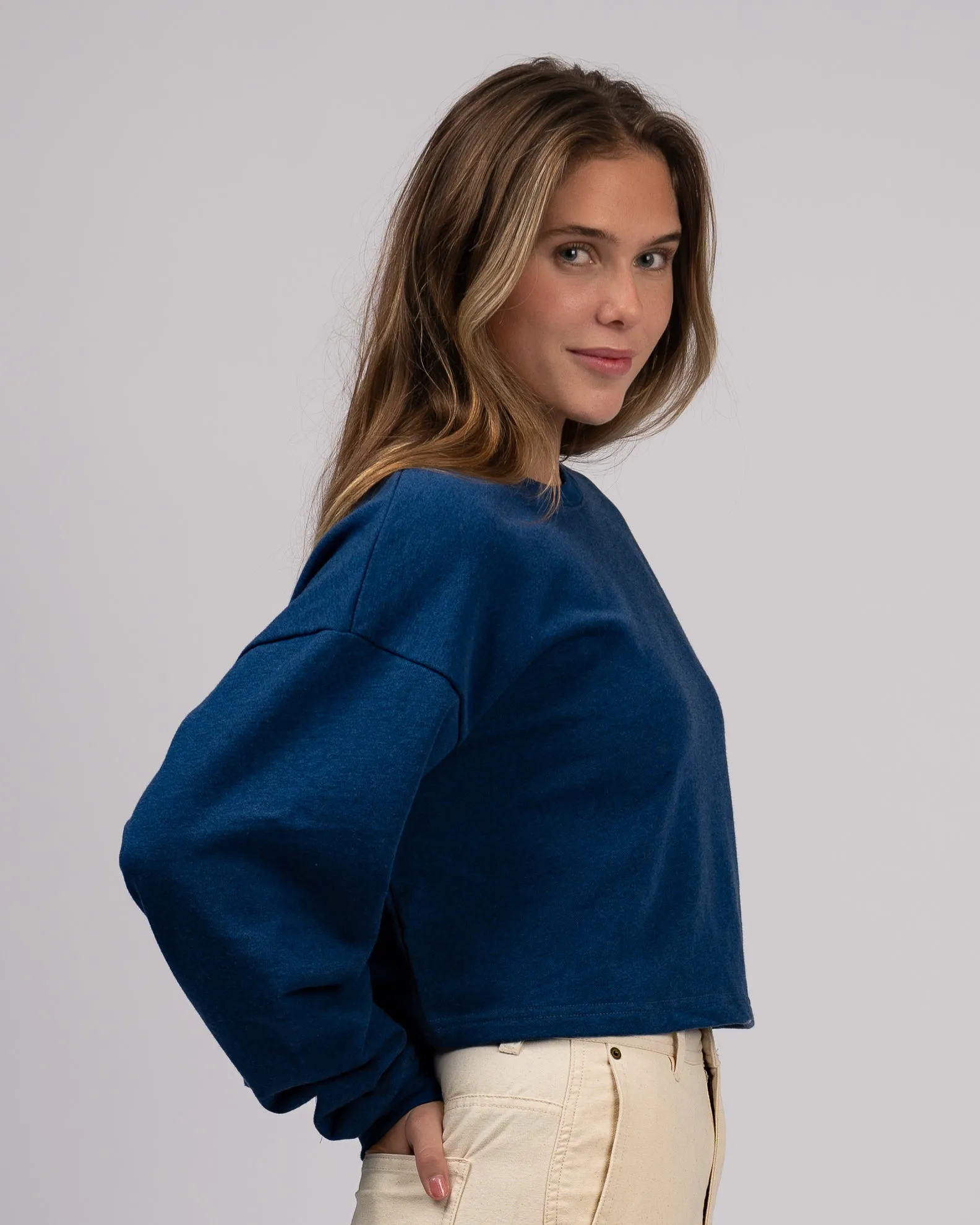 Damen Indigo Rundhalspullover