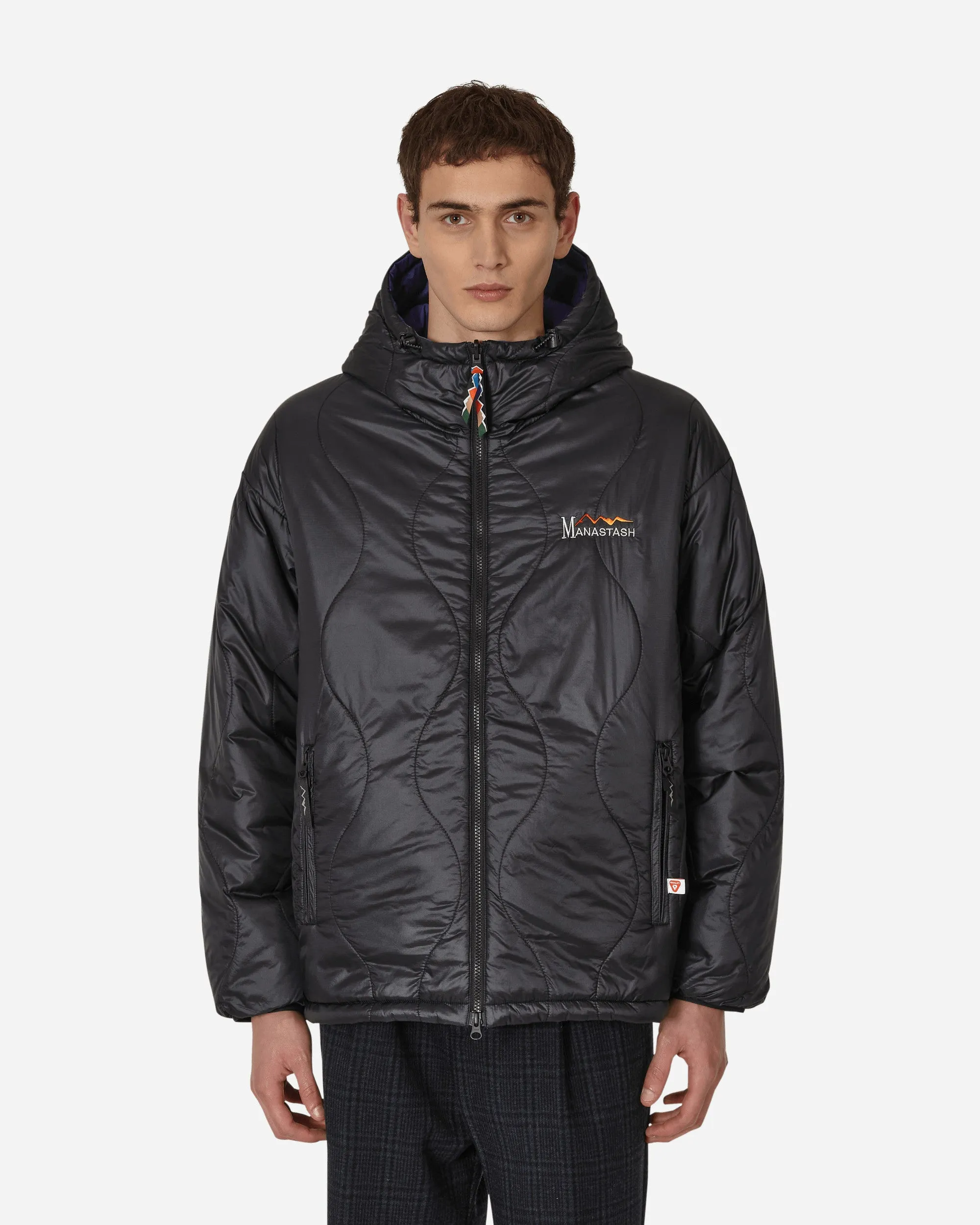 Y2K Reversible Kapuzenjacke Schwarz