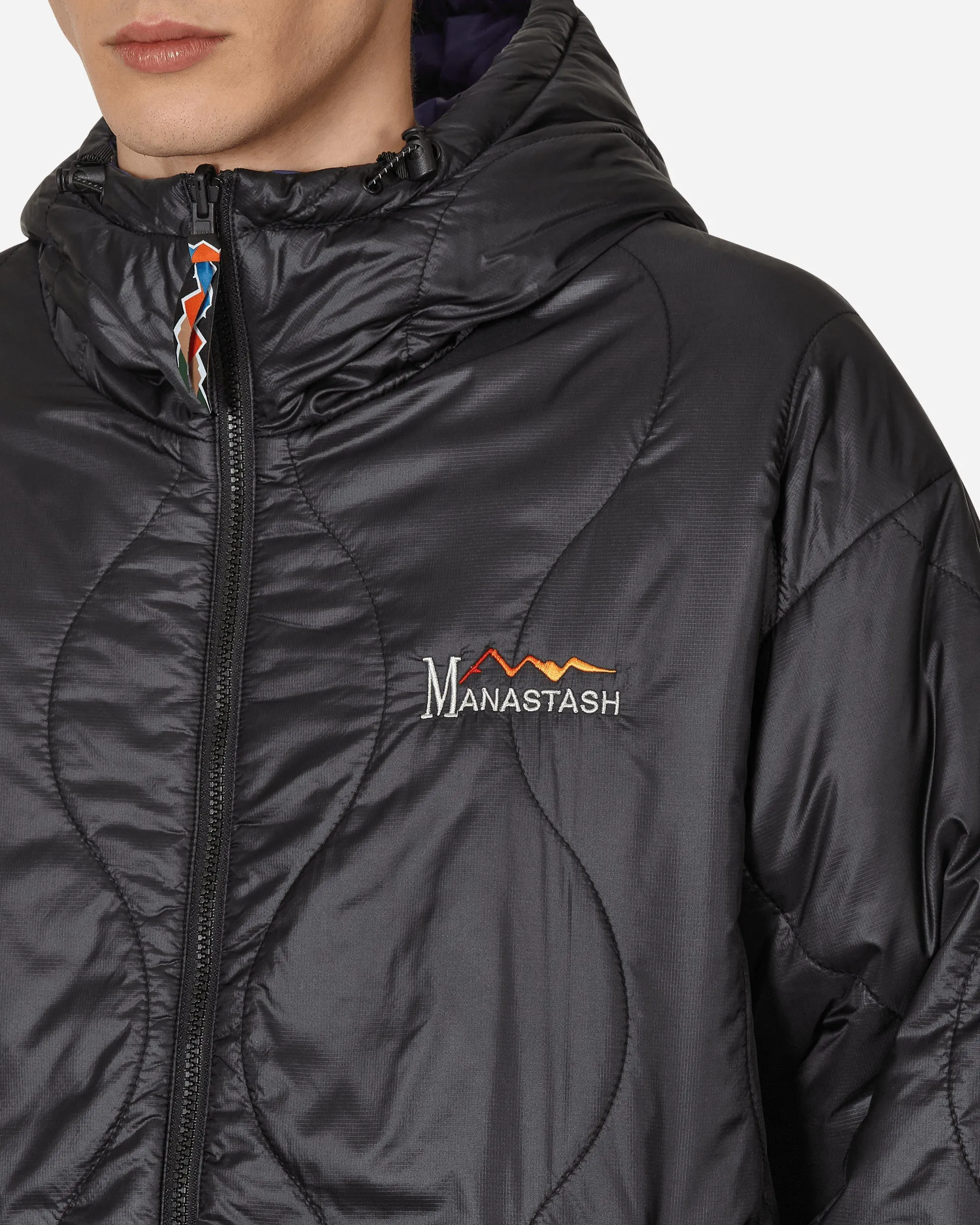 Y2K Reversible Kapuzenjacke Schwarz